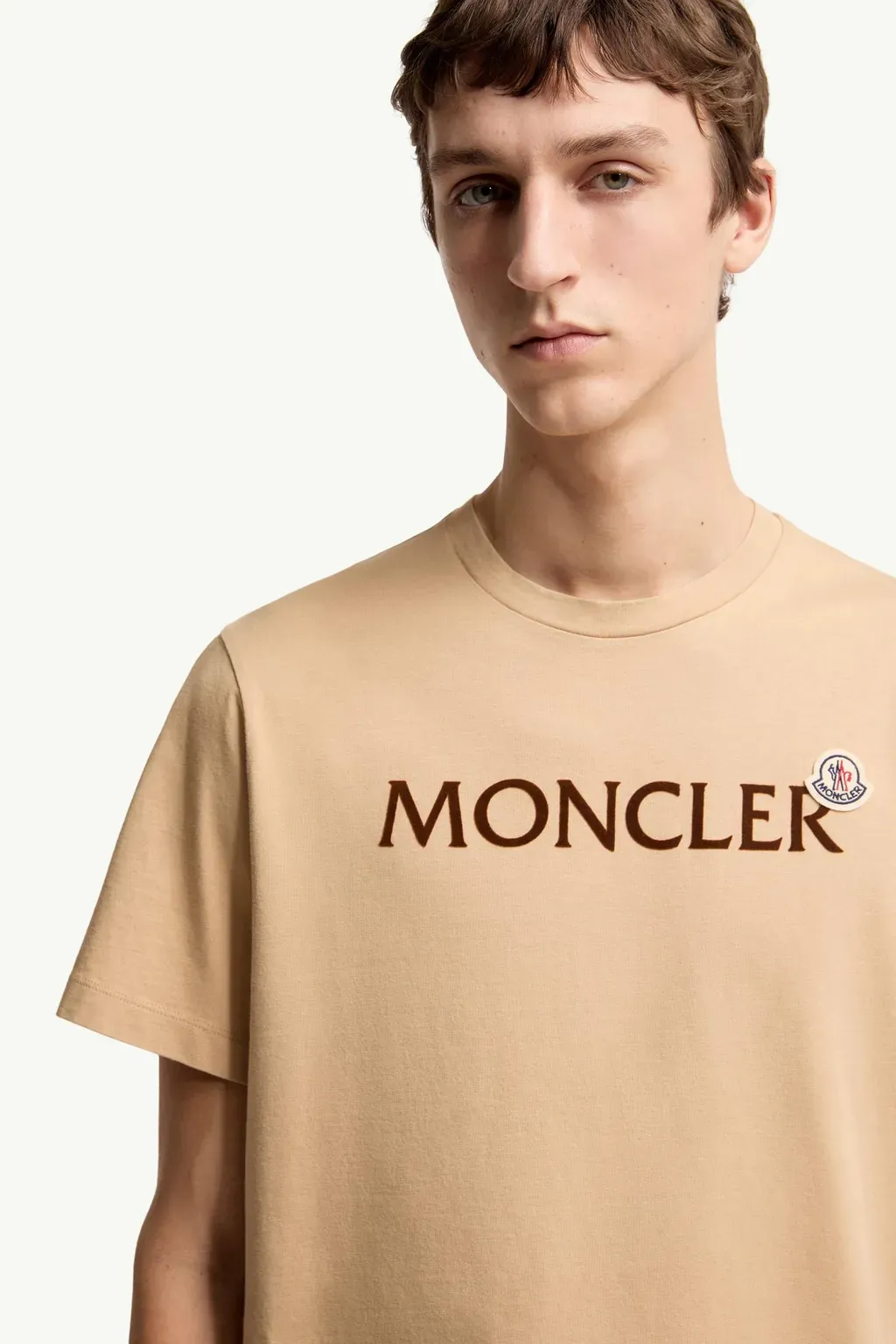 Flocked Logo Cotton T-Shirt
