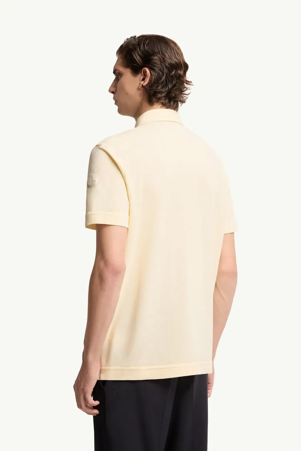 Leather Logo Cotton Piquet Polo Shirt
