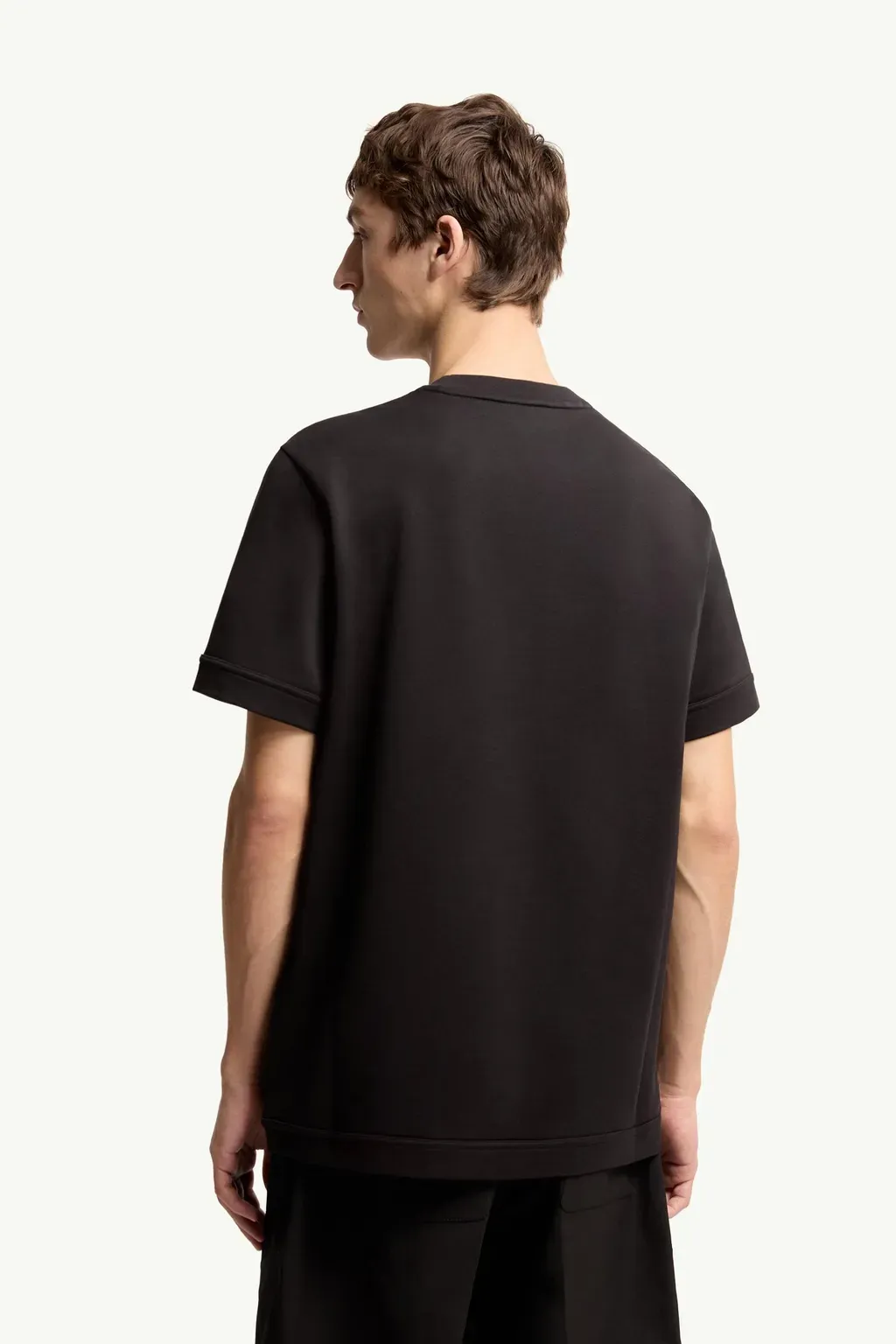 Leather-Trimmed Cotton T-Shirt