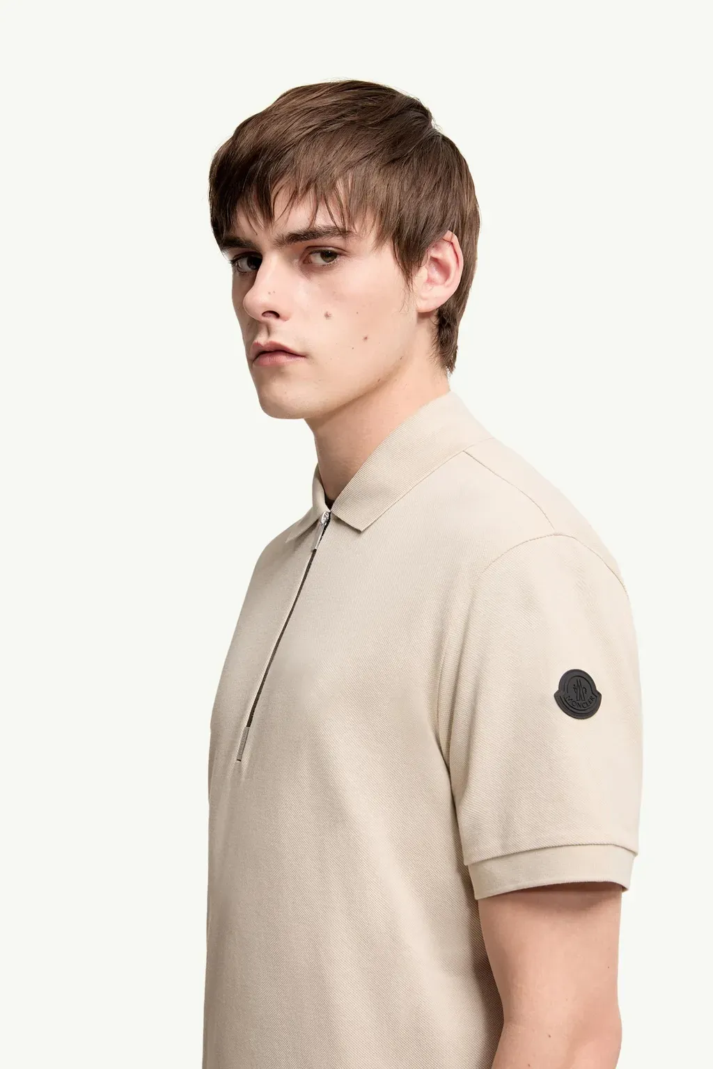 Logo Cotton Piquet Half-Zip Polo Shirt