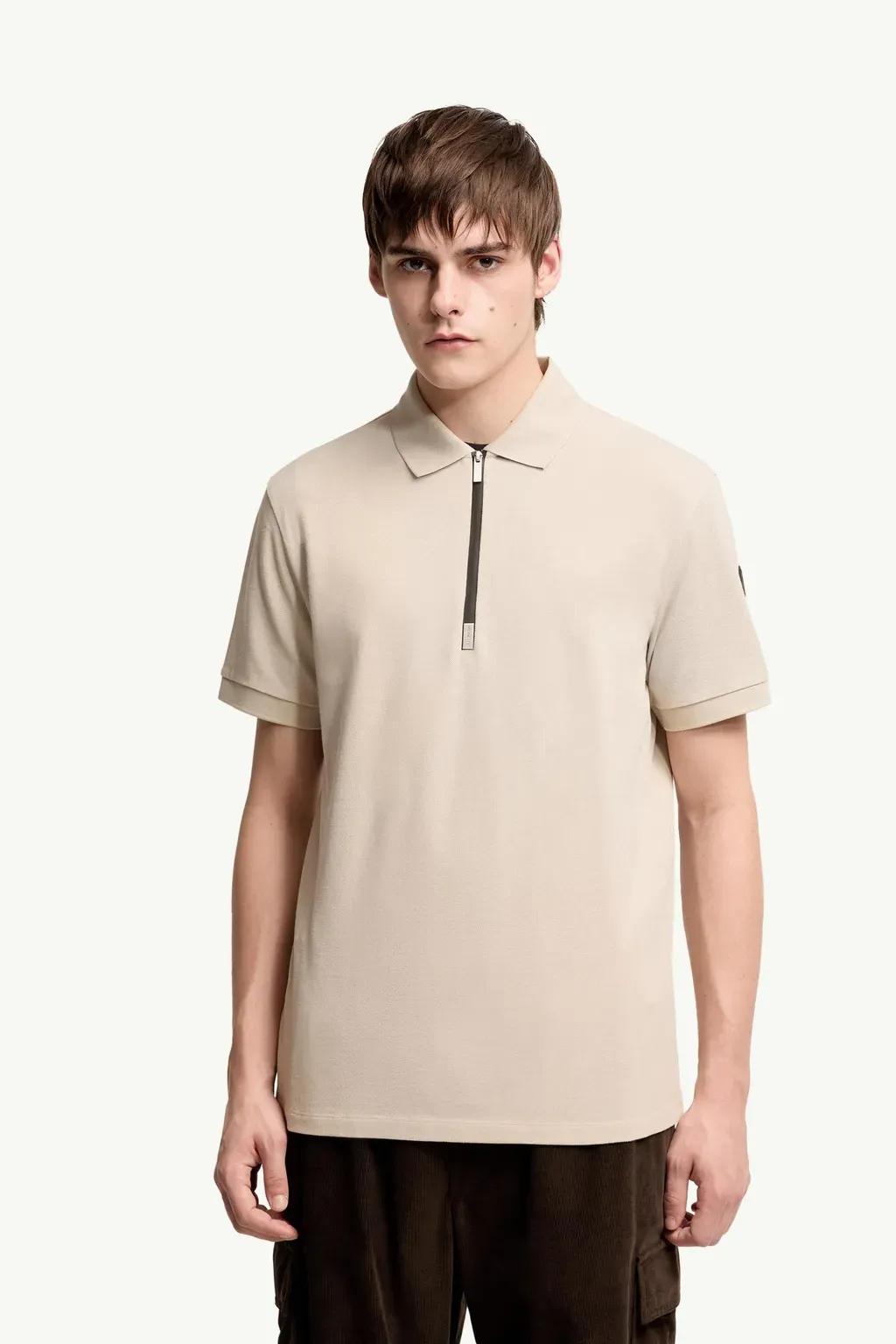 Logo Cotton Piquet Half-Zip Polo Shirt