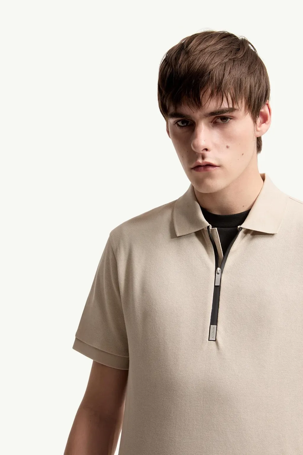 Logo Cotton Piquet Half-Zip Polo Shirt