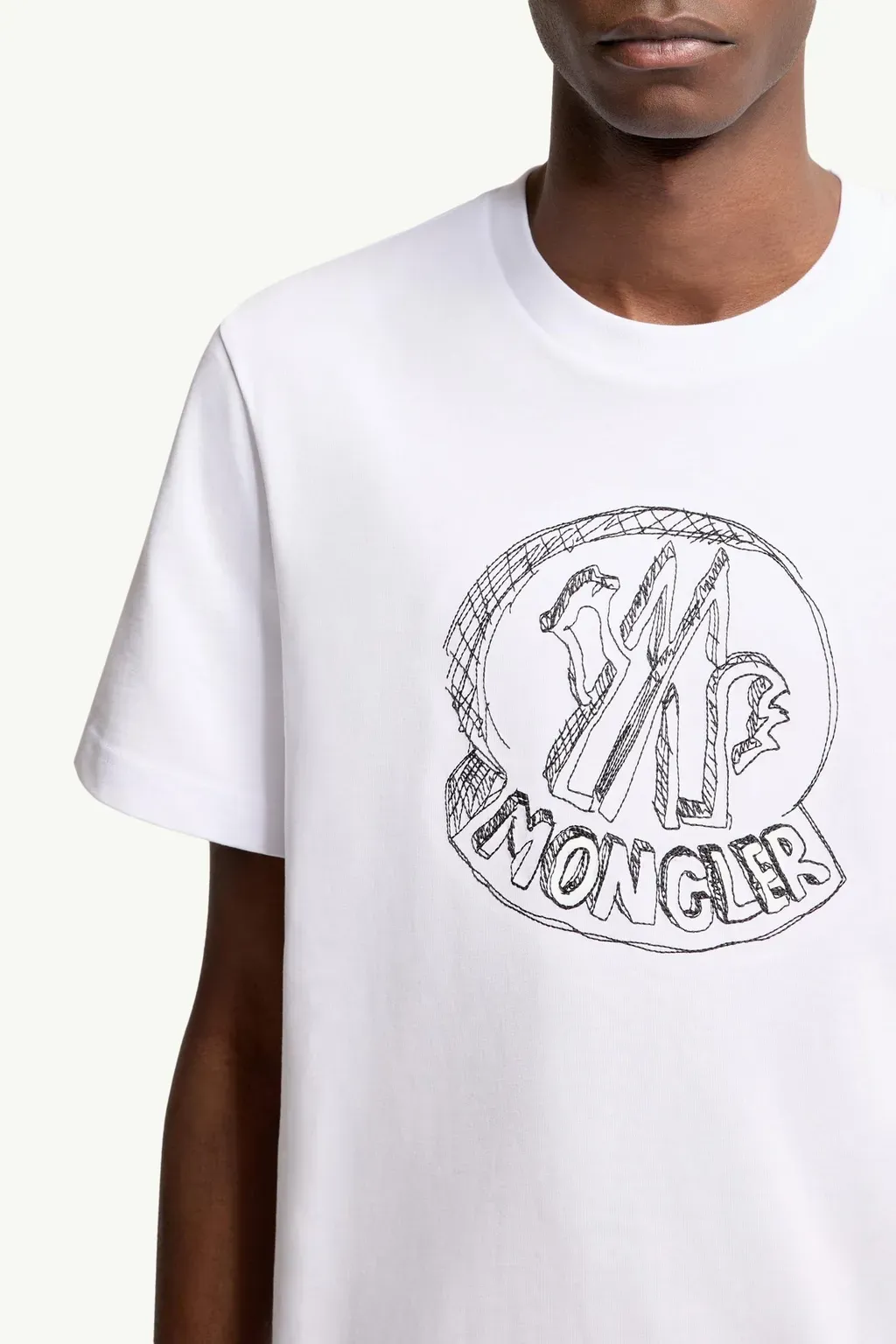 Sketch Embroidered Logo Cotton T-Shirt