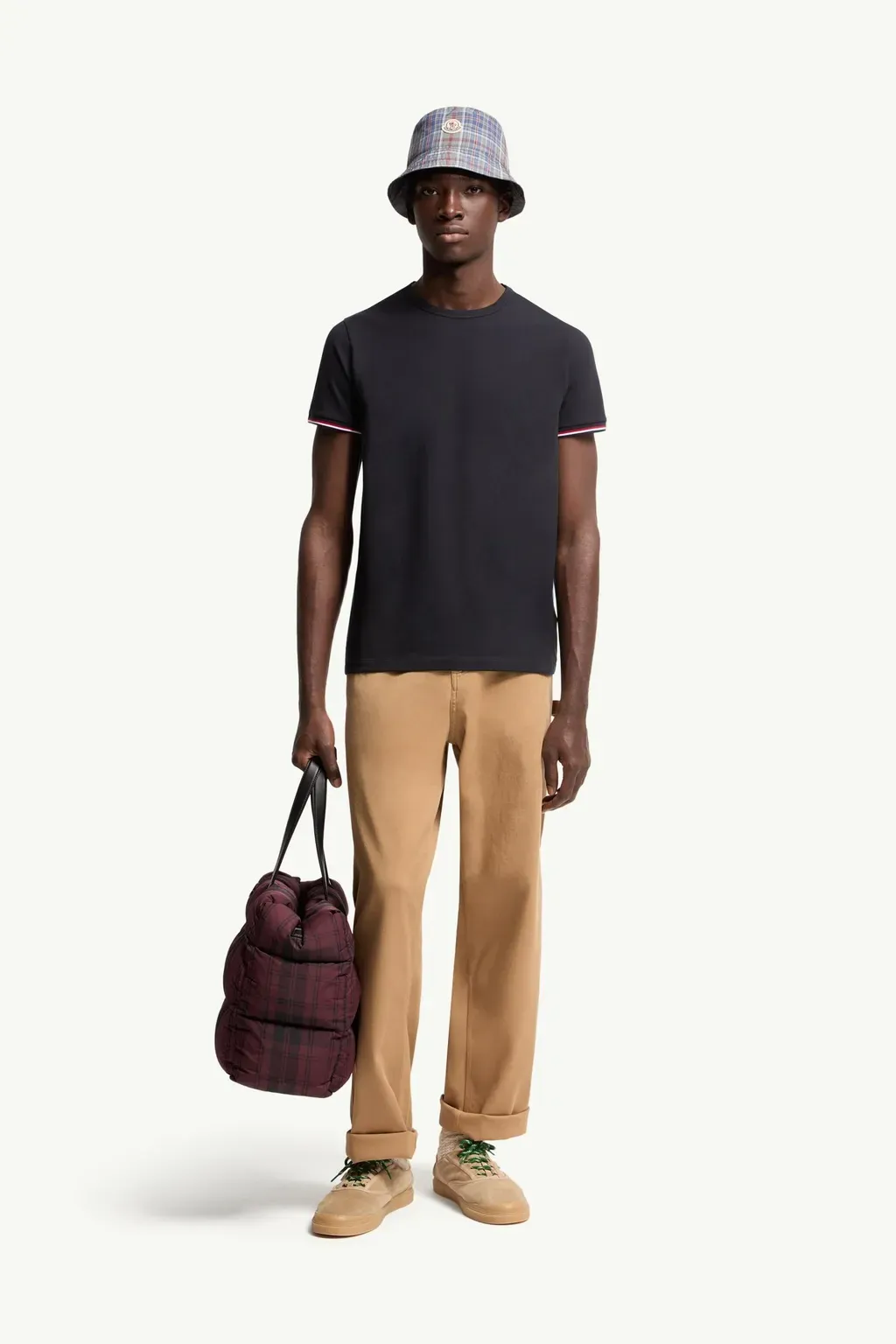 Tricolour-Trimmed Cotton T-Shirt