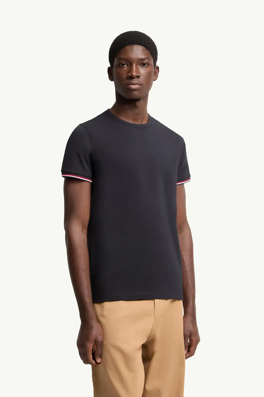 Tricolour-Trimmed Cotton T-Shirt