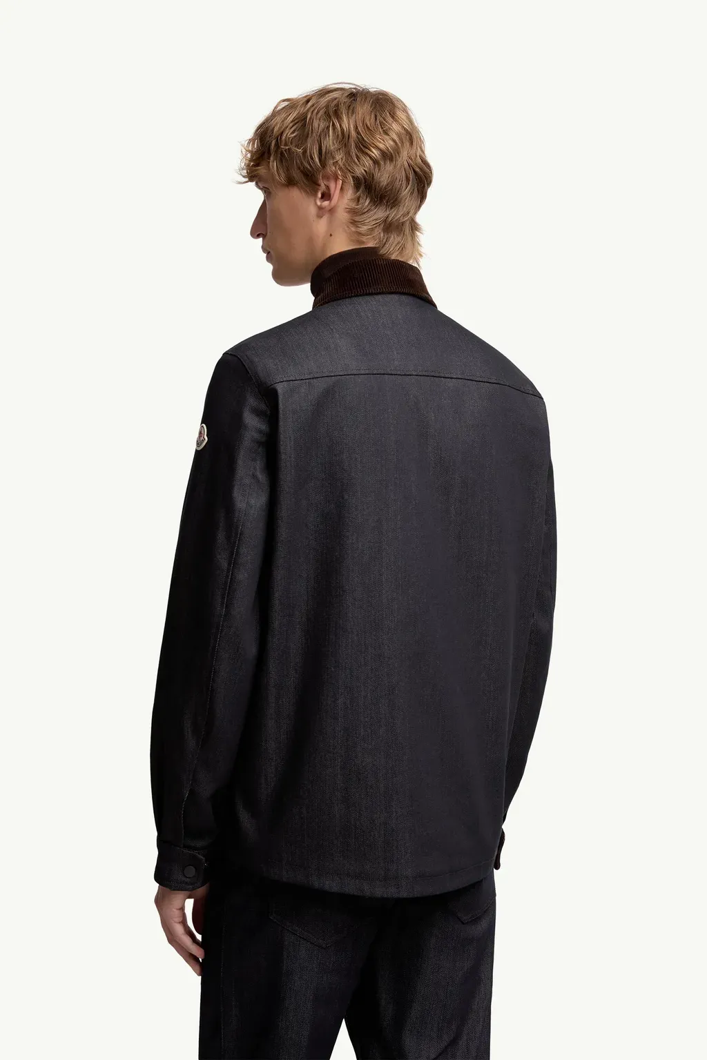 Denim Corduroy-Trimmed Shirt Jacket