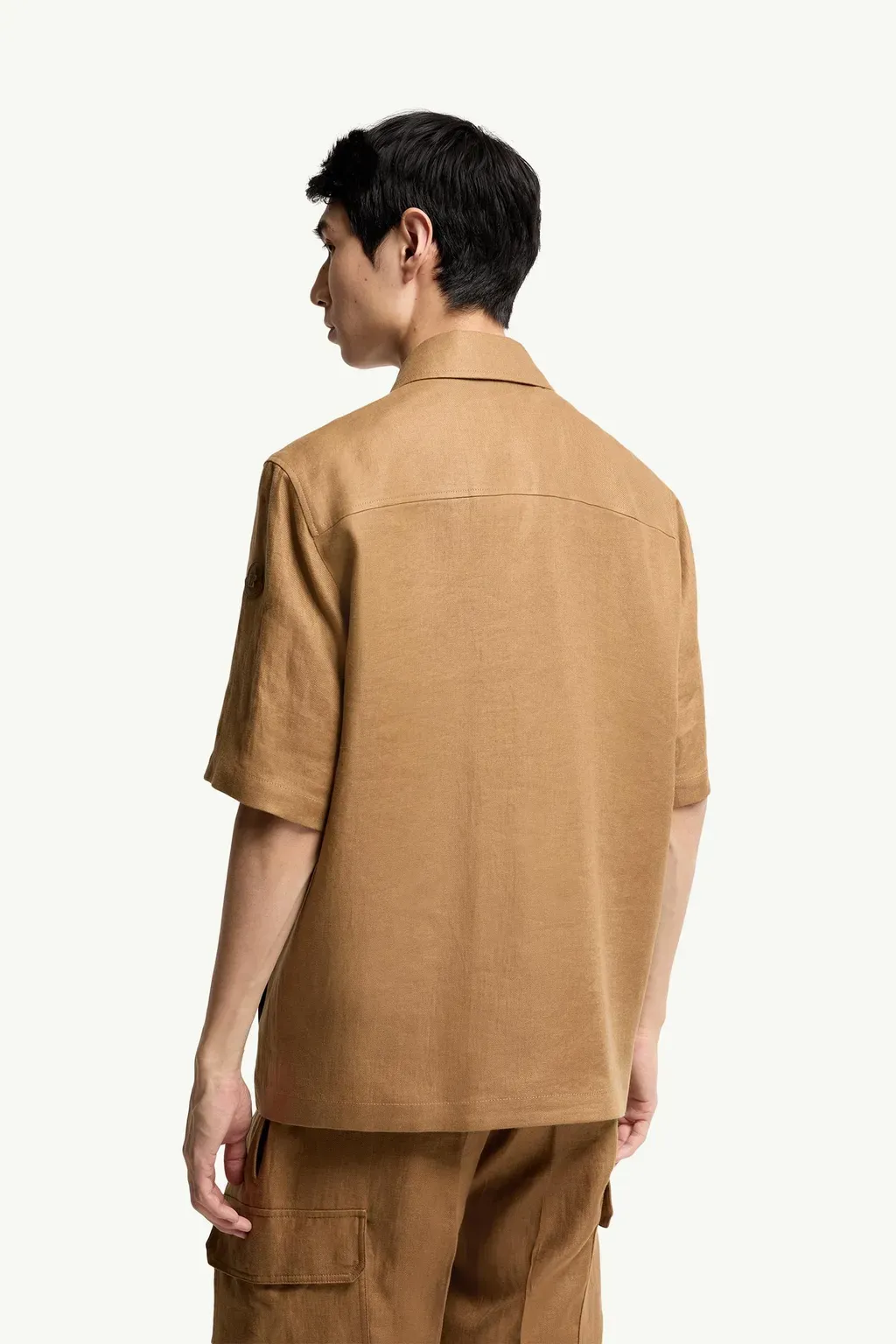 Linen Twill Short Sleeve Zip-Up Shirt