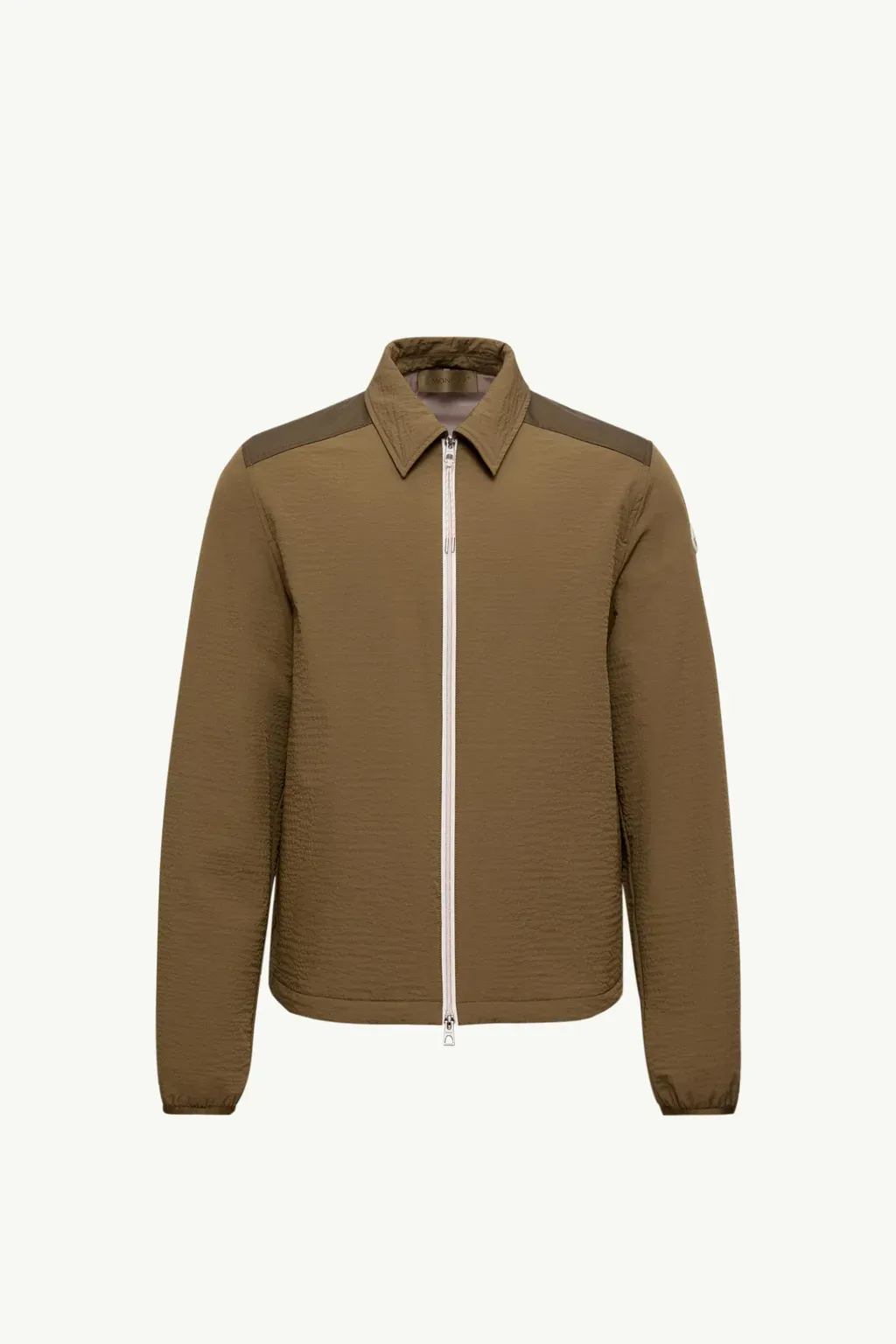 Padded Seersucker Zip-Up Shirt