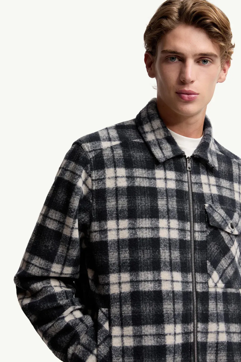 Tartan Zip-Up Shirt Jacket