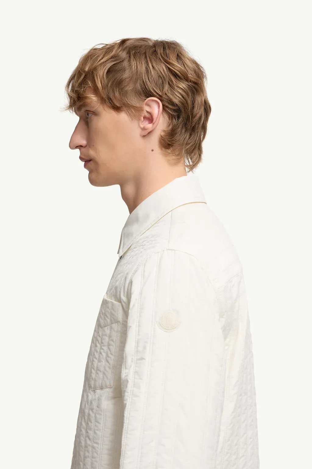 Vertical-Quilted Padded Shirt Jacket