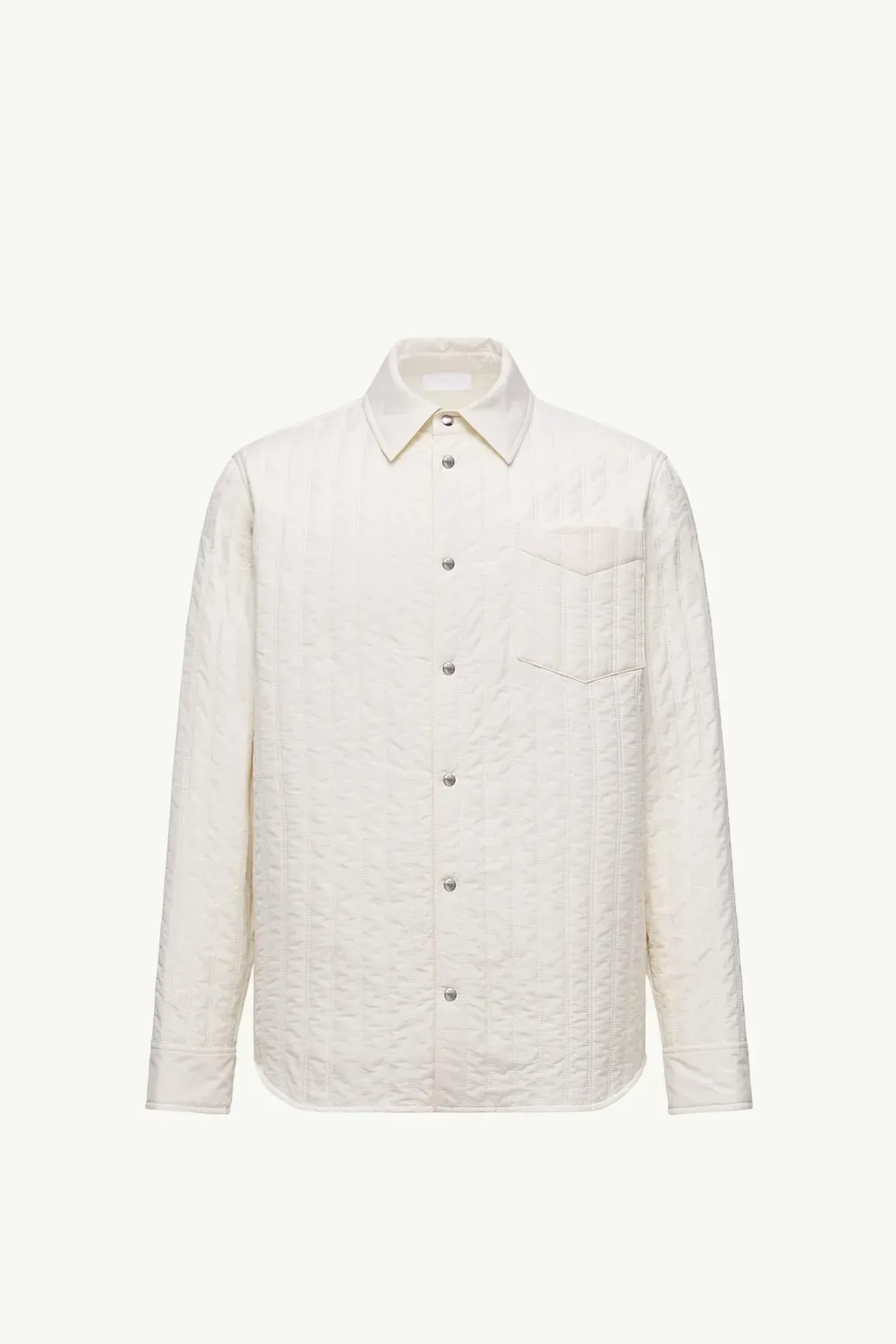 Vertical-Quilted Padded Shirt Jacket