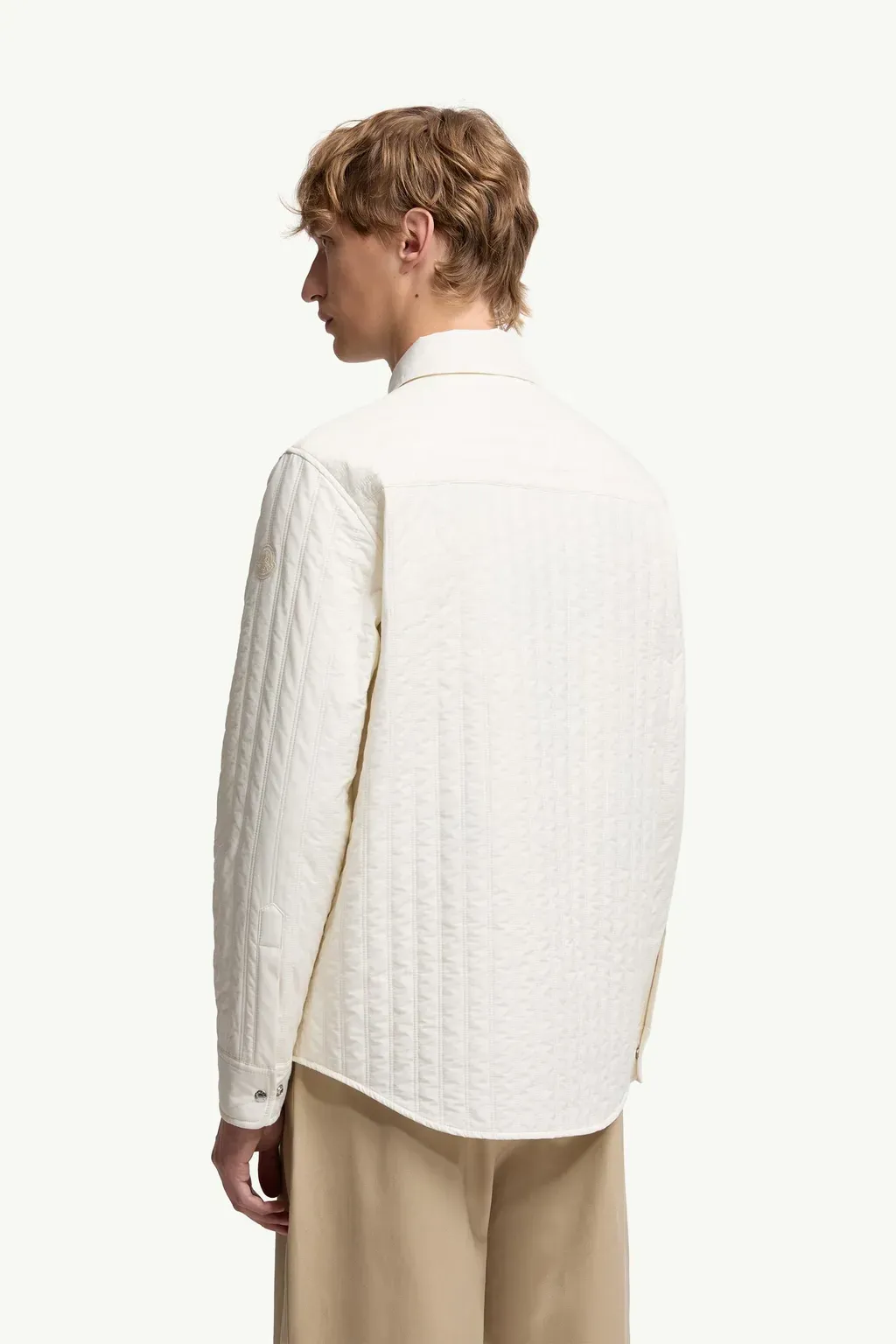 Vertical-Quilted Padded Shirt Jacket