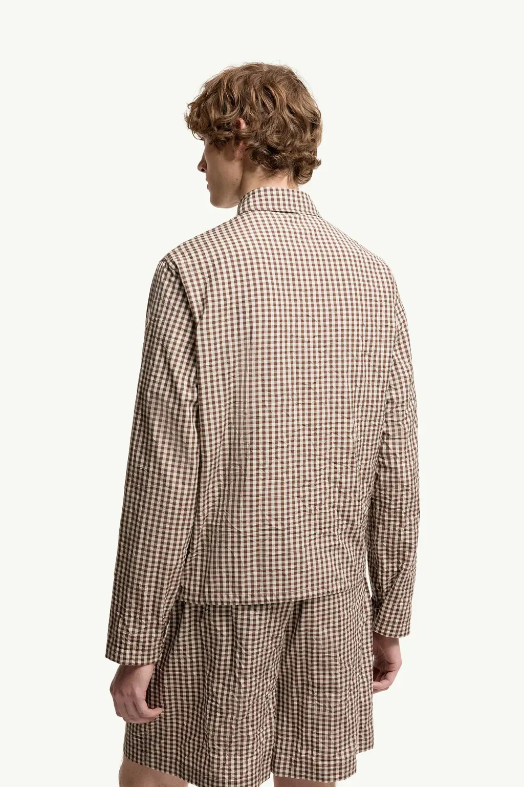 Vichy Cotton Blend Zip-Up Shirt