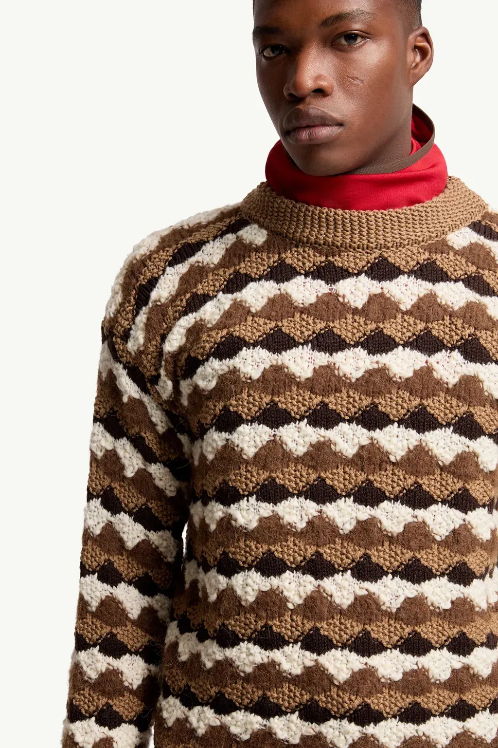 Geometric Pattern Wool & Alpaca Blend Jumper