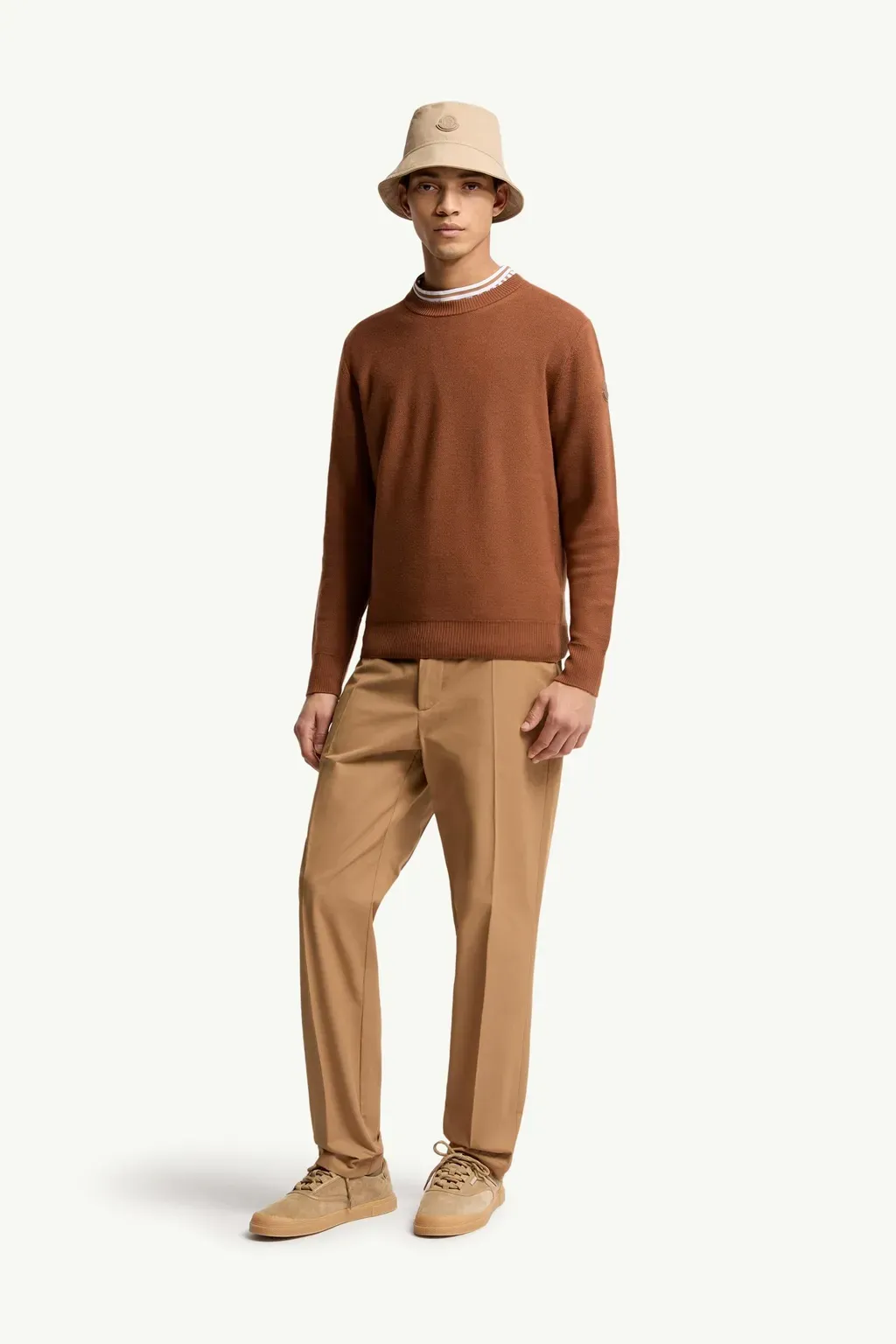 Leather Logo Wool Jumper