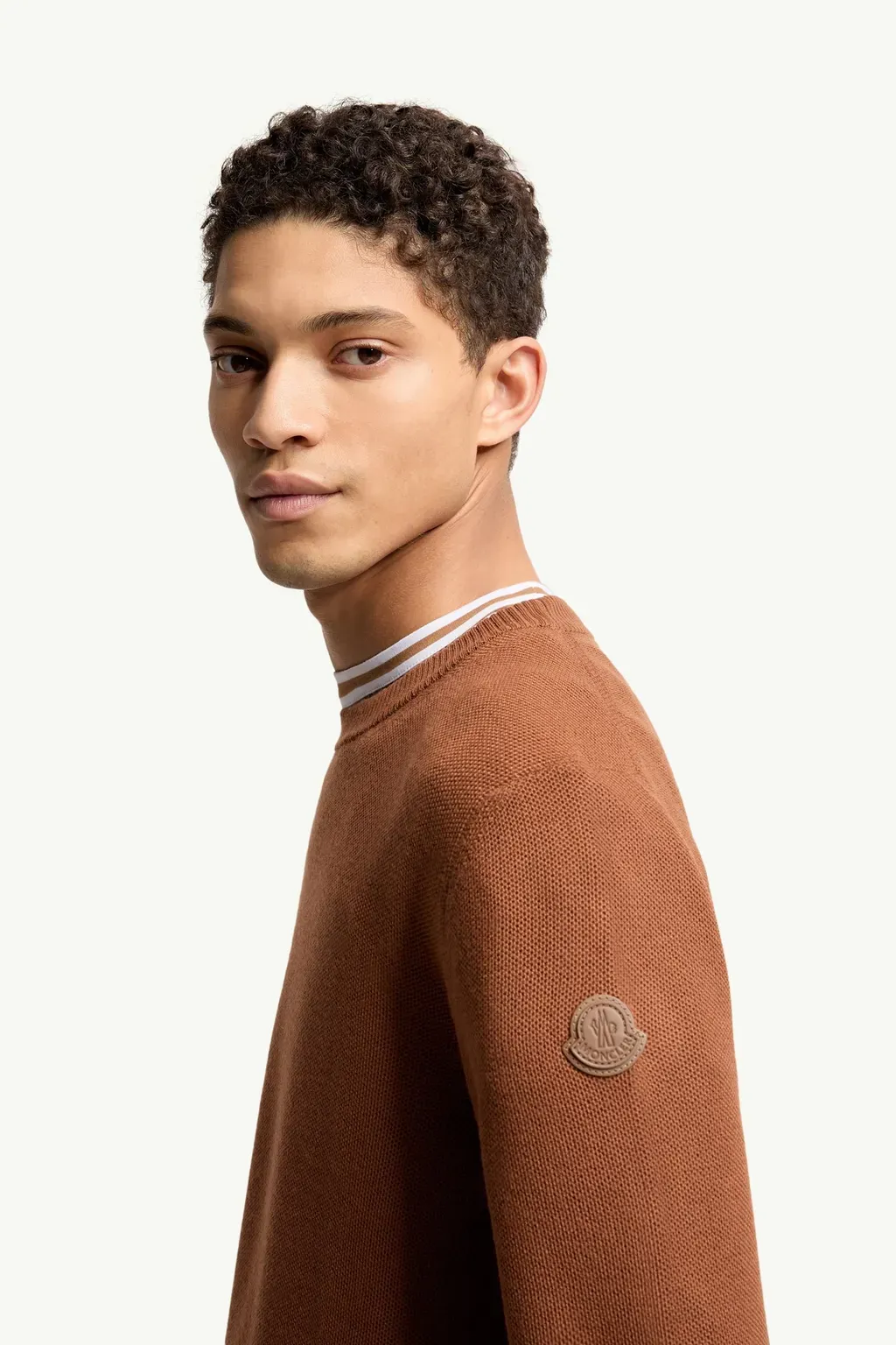 Leather Logo Wool Jumper