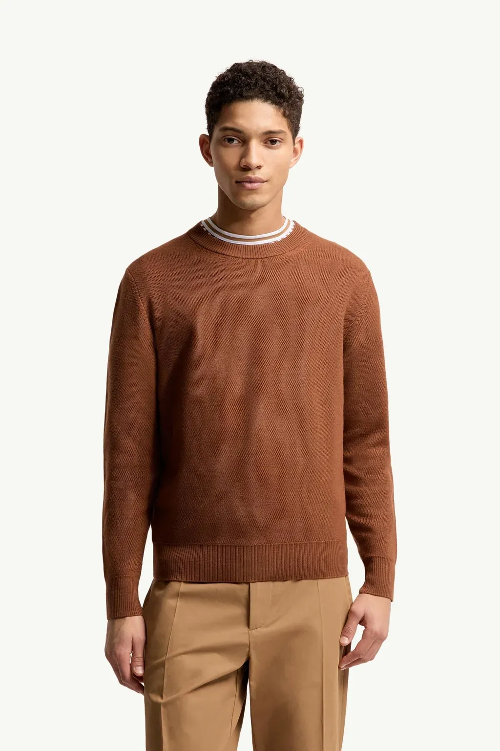 Leather Logo Wool Jumper