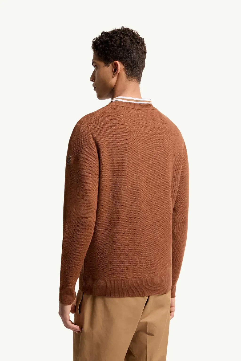 Leather Logo Wool Jumper
