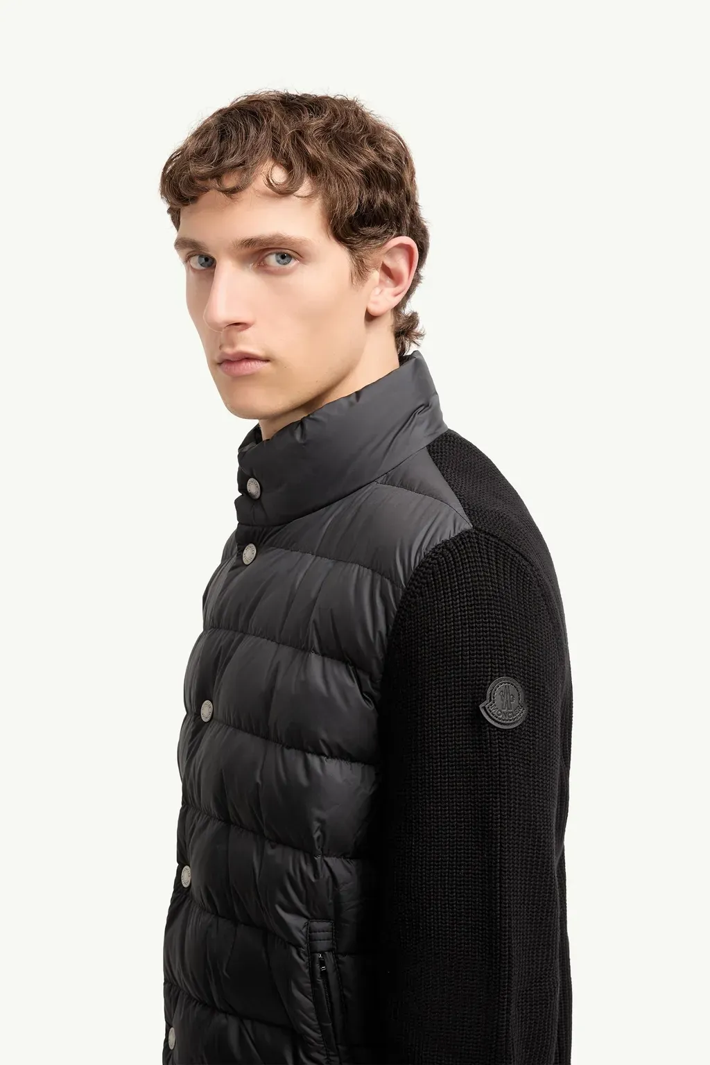Padded Cotton Zip-Up Cardigan