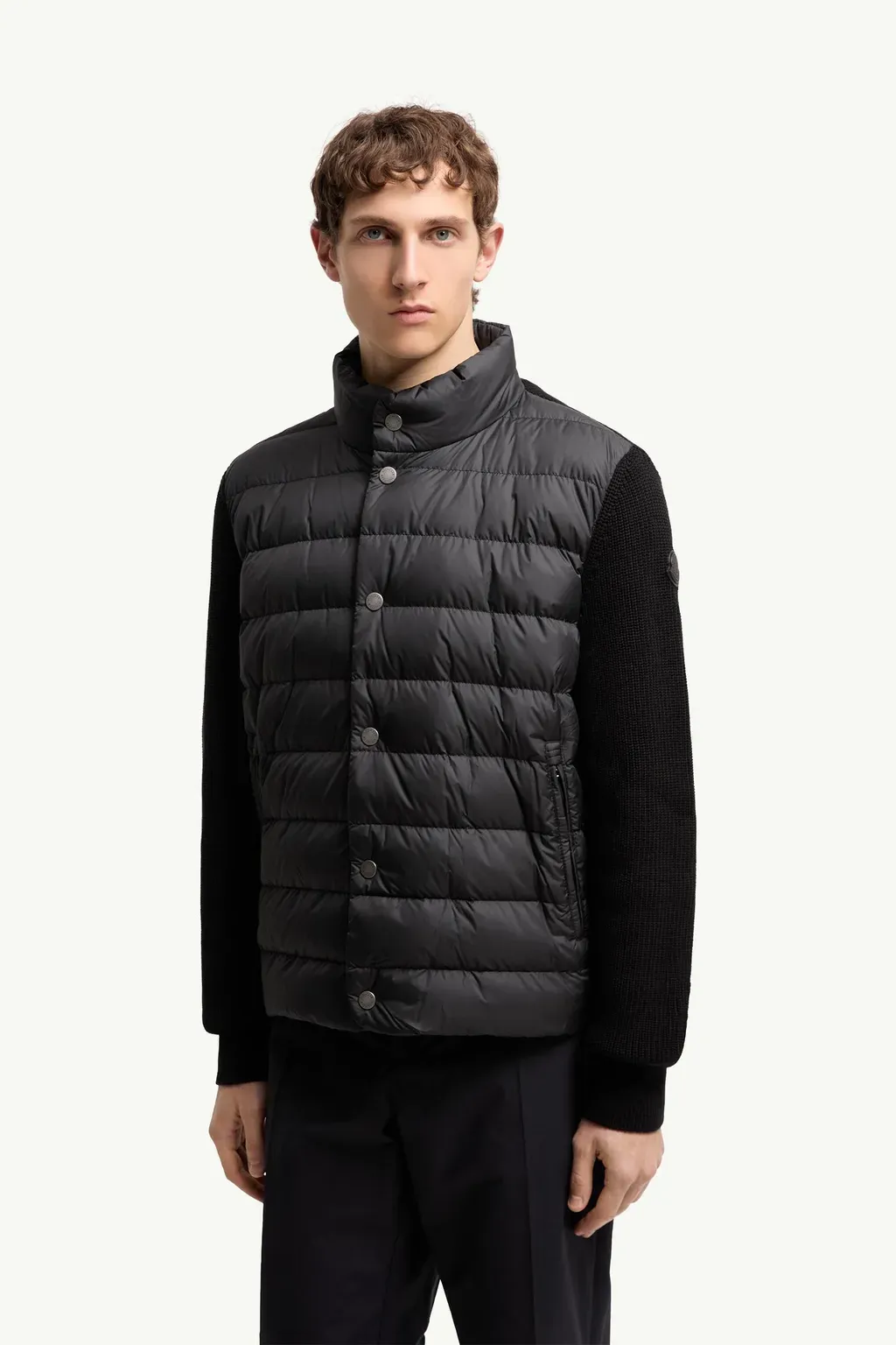 Padded Cotton Zip-Up Cardigan