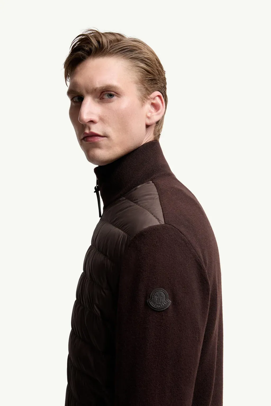 Padded Wool & Cashmere Zip-Up Cardigan
