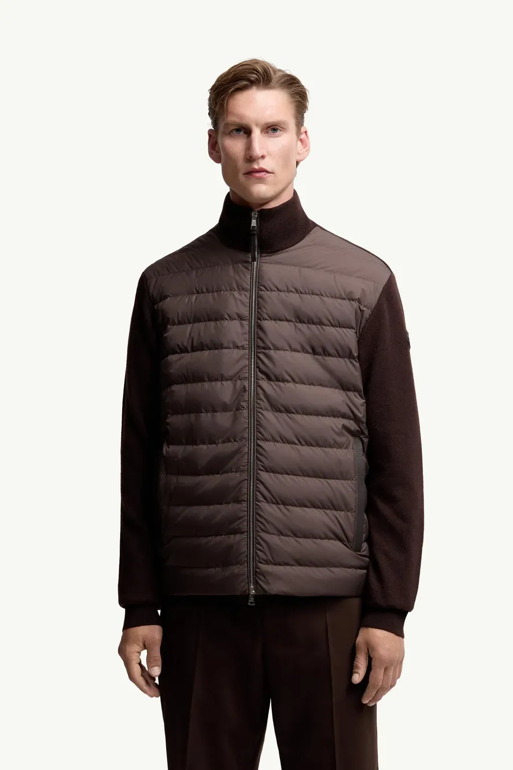 Padded Wool & Cashmere Zip-Up Cardigan