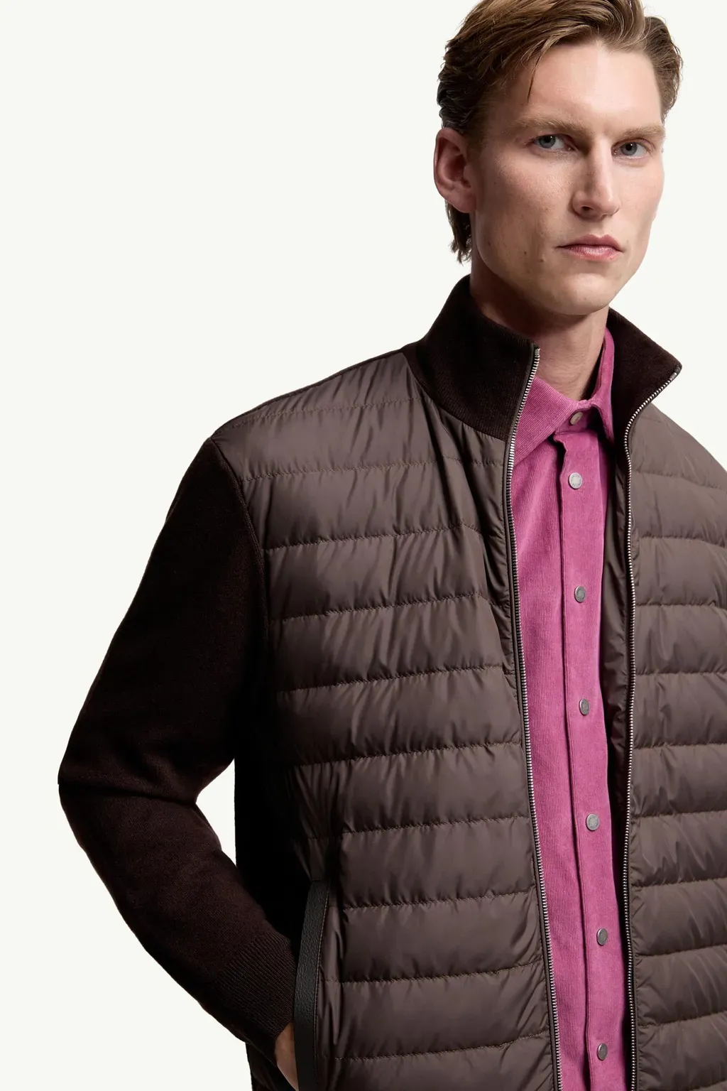 Padded Wool & Cashmere Zip-Up Cardigan