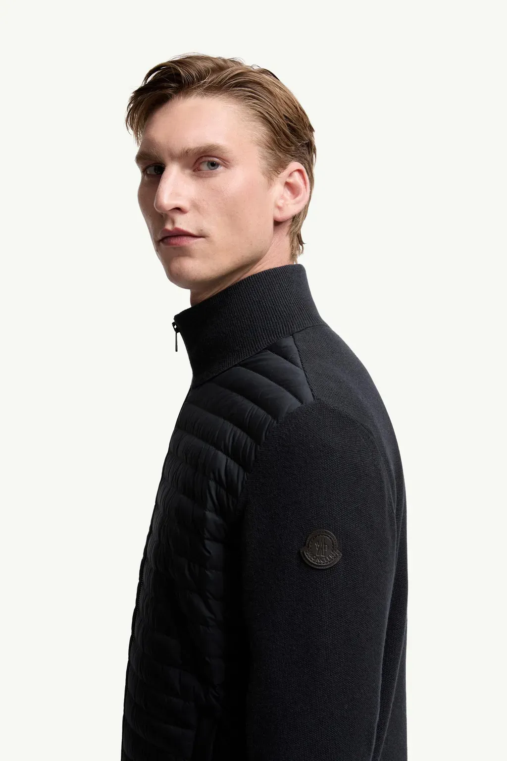 Padded Wool & Cashmere Zip-Up Cardigan