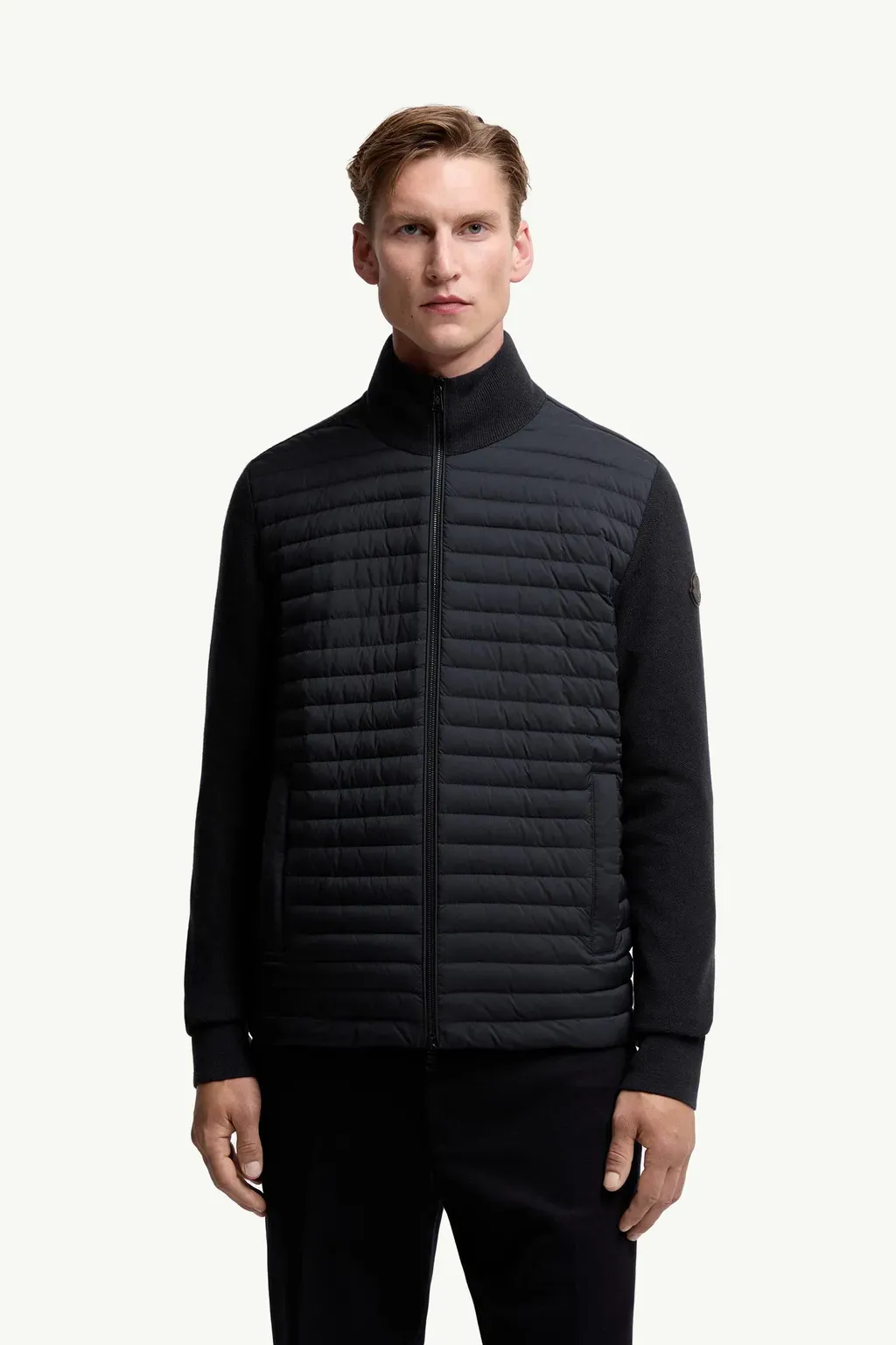 Padded Wool & Cashmere Zip-Up Cardigan