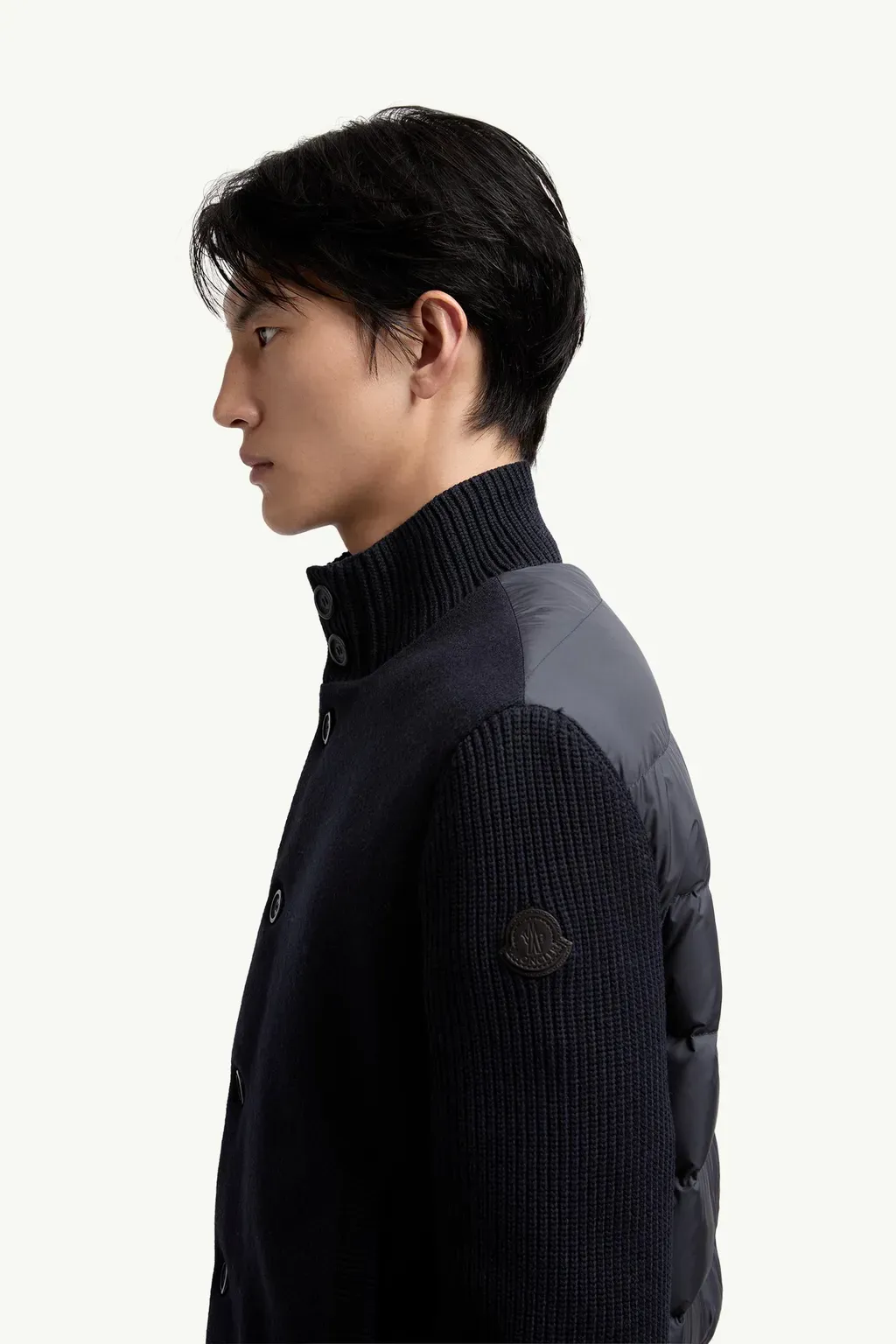 Padded Wool Zip-Up Cardigan