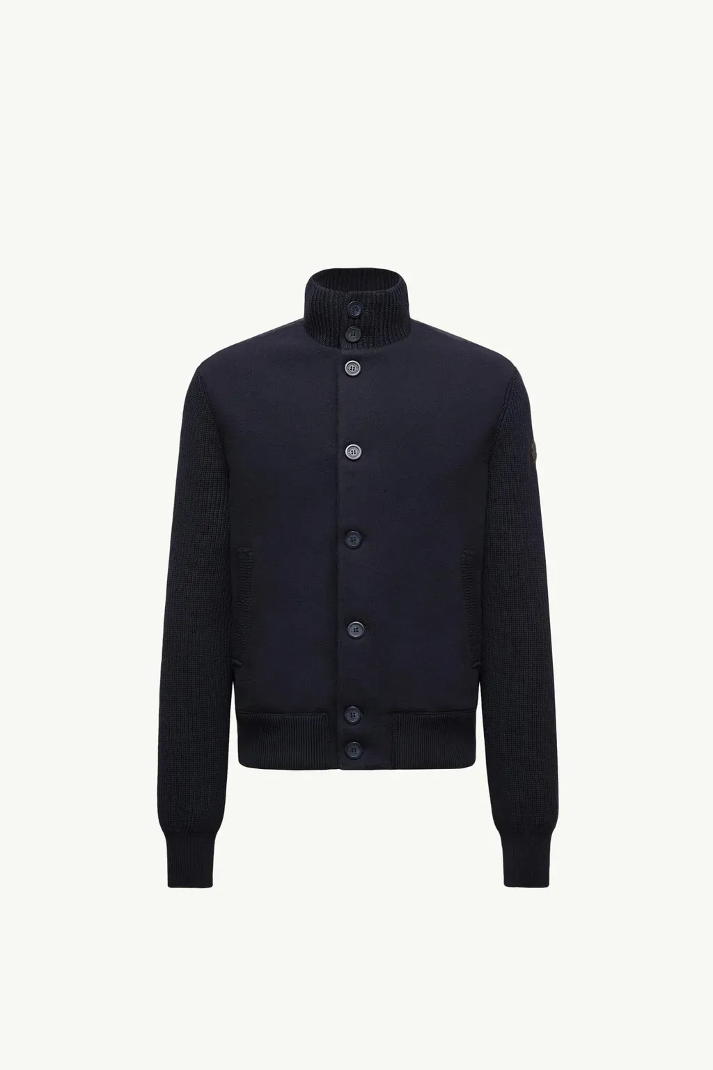 Padded Wool Zip-Up Cardigan