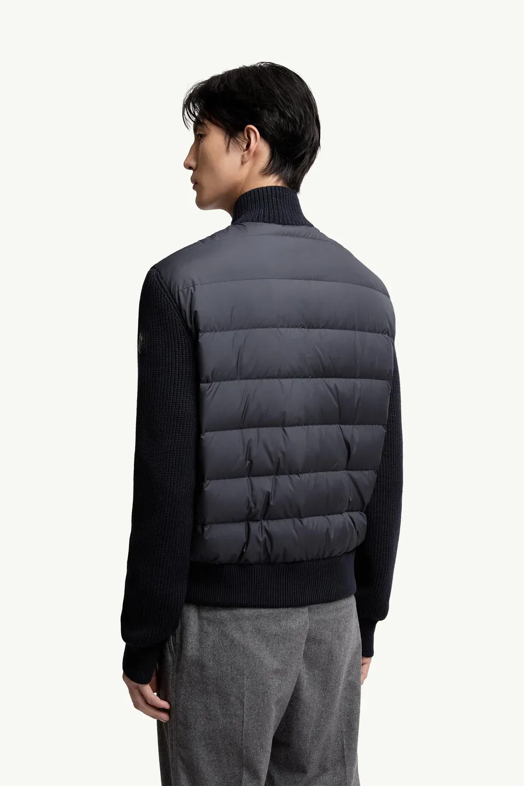 Padded Wool Zip-Up Cardigan