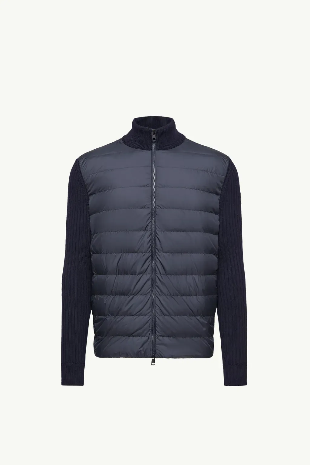 Padded Wool Zip-Up Cardigan