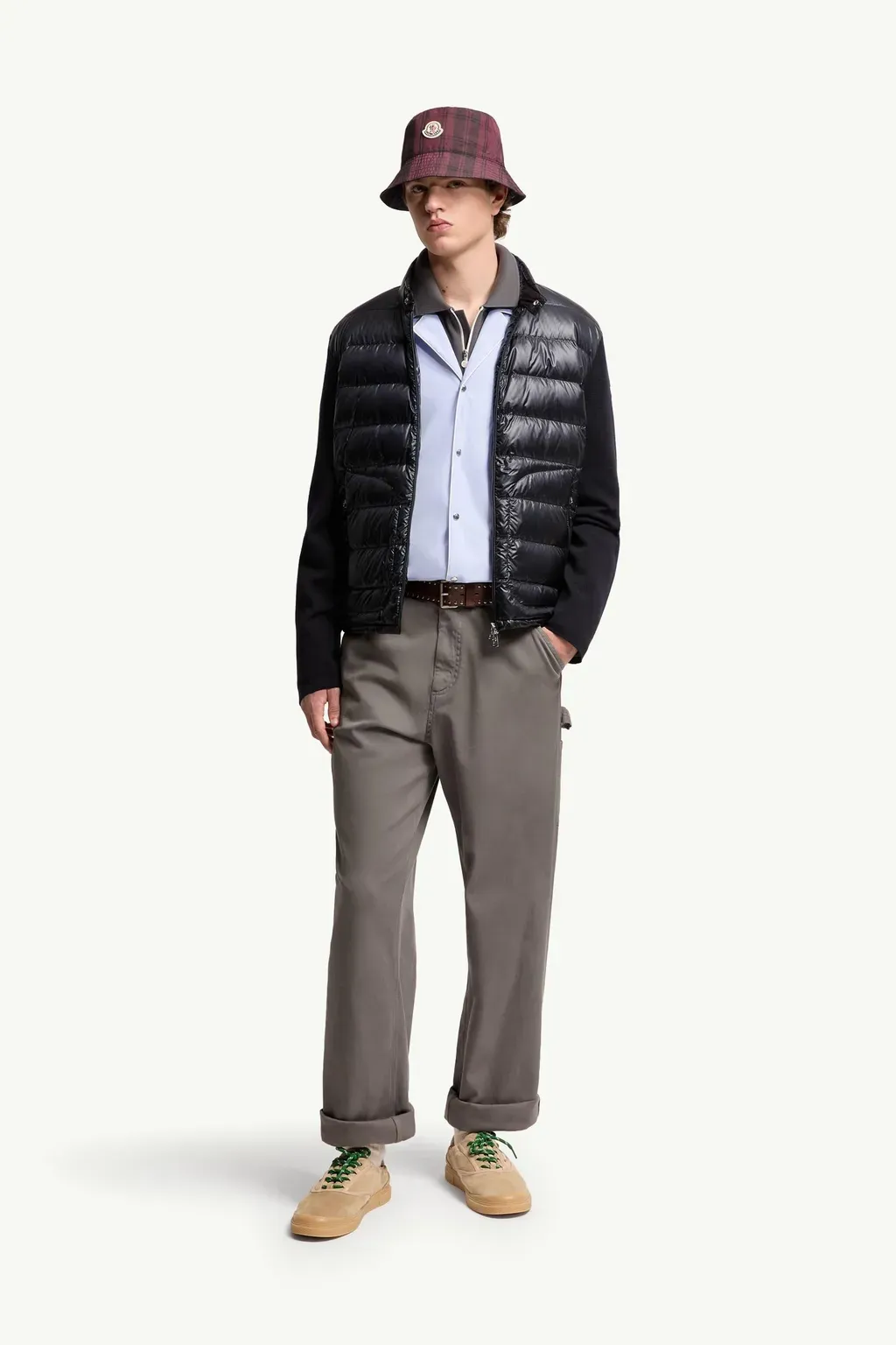 Padded Wool Zip-Up Cardigan