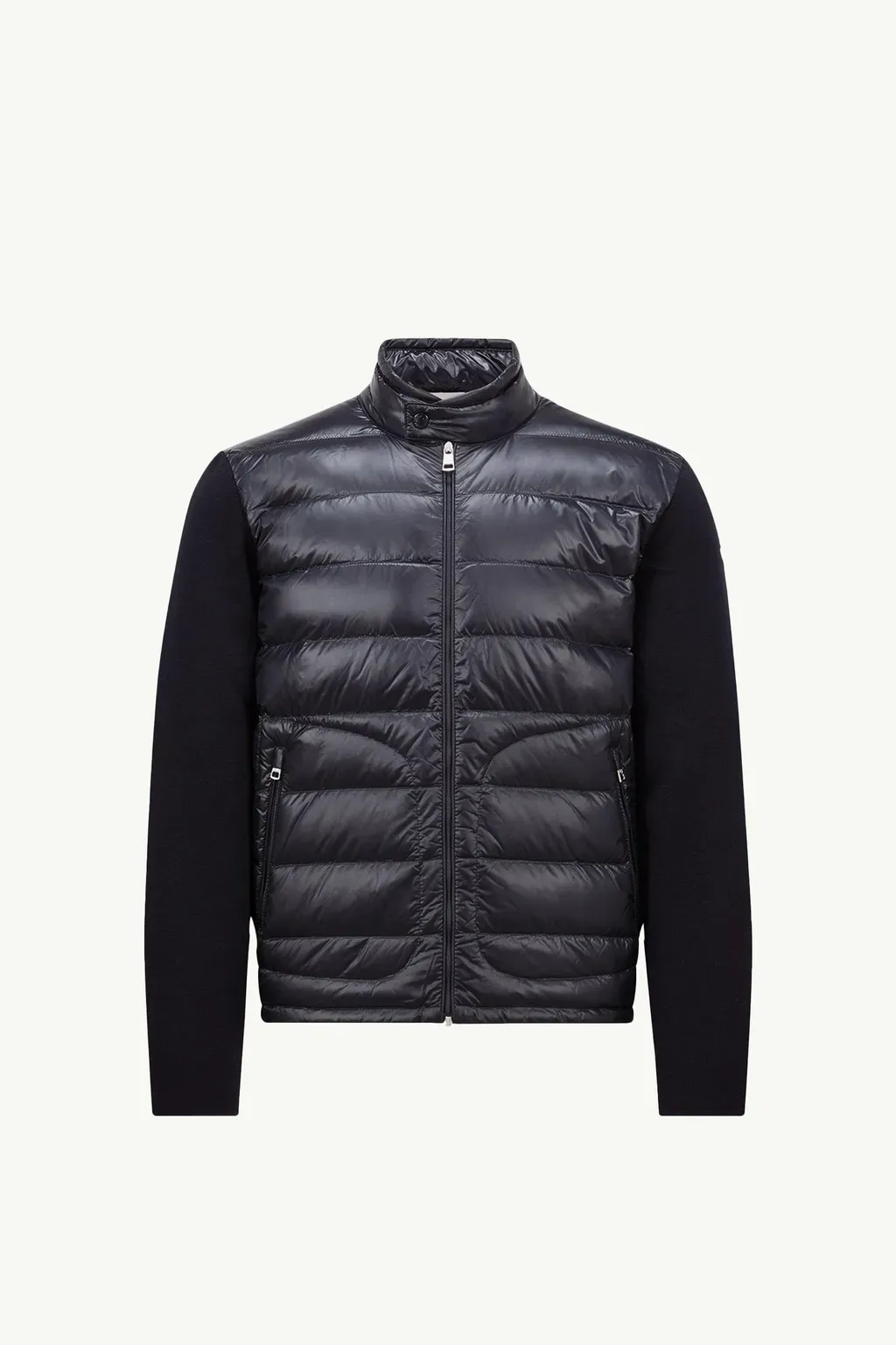 Padded Wool Zip-Up Cardigan