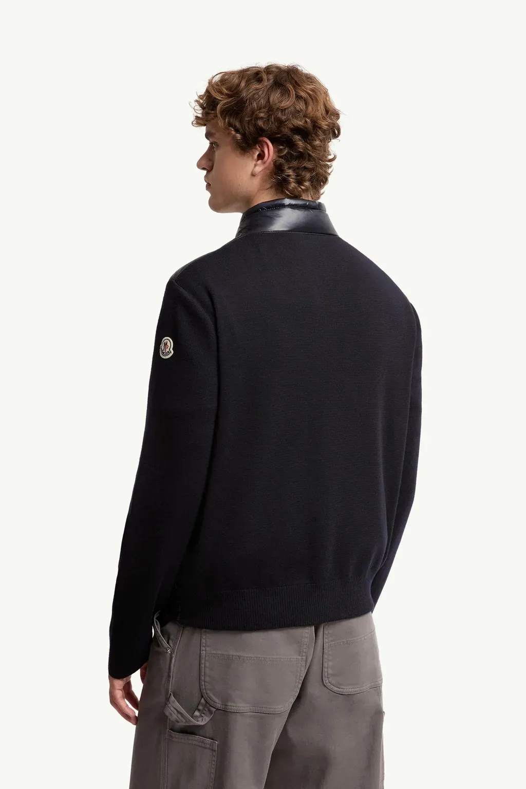 Padded Wool Zip-Up Cardigan