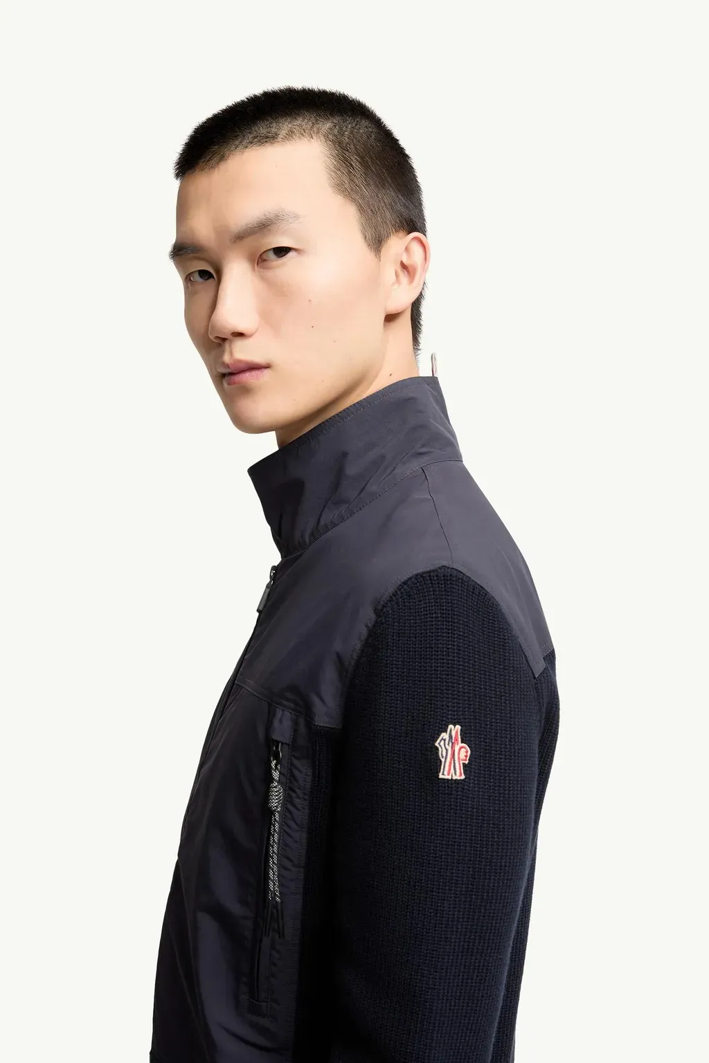 Padded Zip-Up Cotton Cardigan