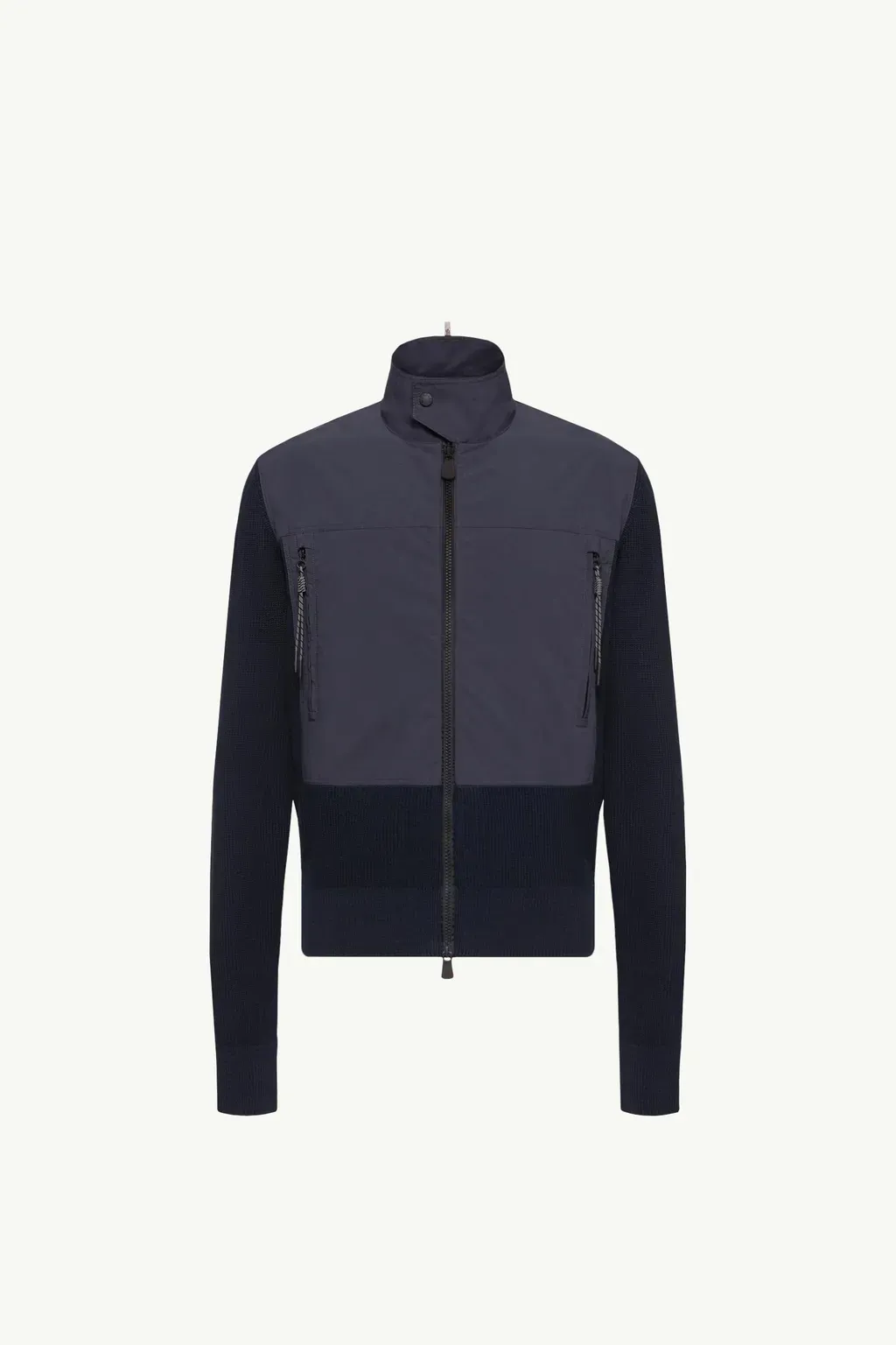 Padded Zip-Up Cotton Cardigan