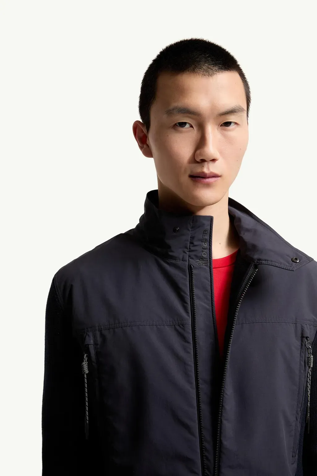Padded Zip-Up Cotton Cardigan