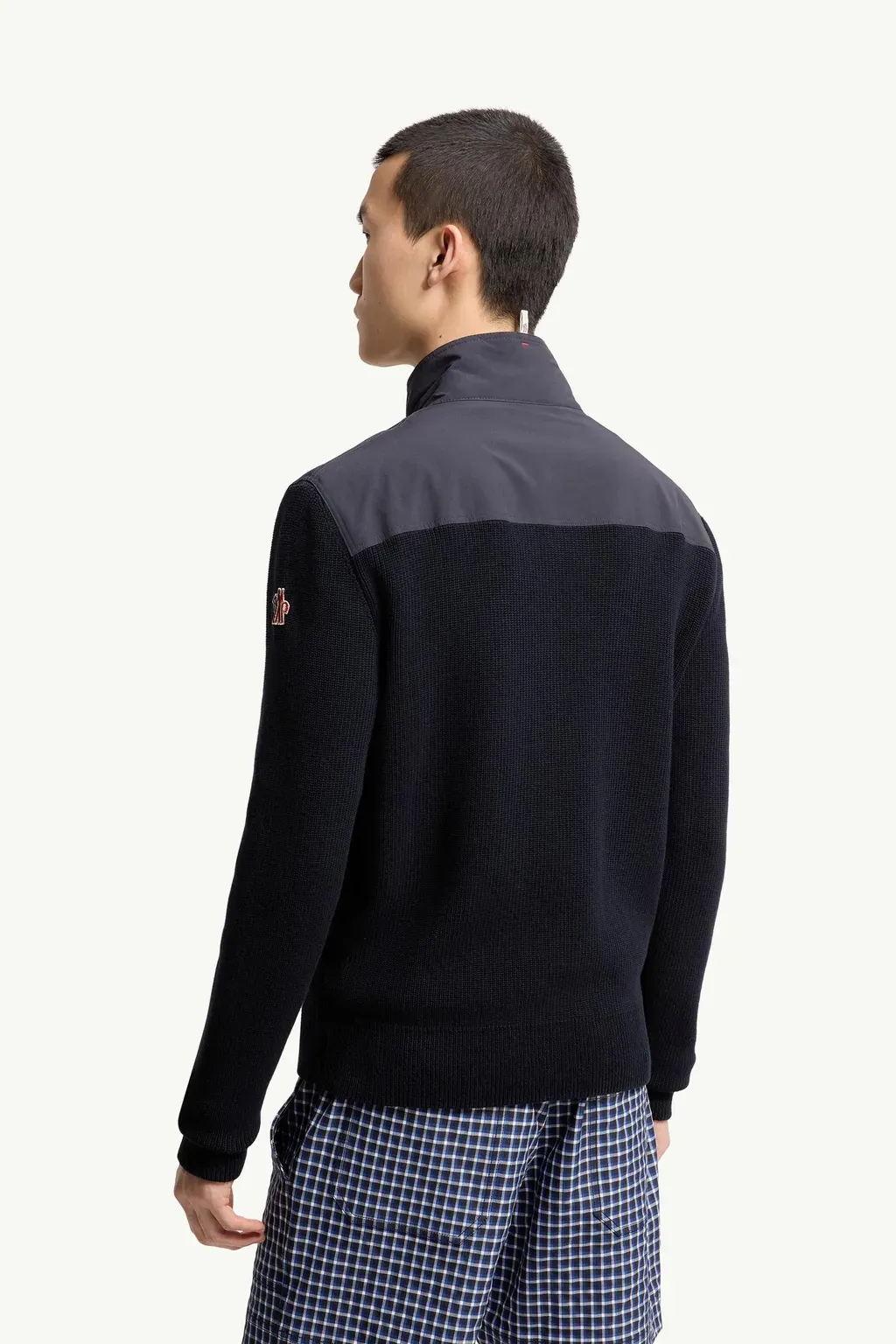 Padded Zip-Up Cotton Cardigan