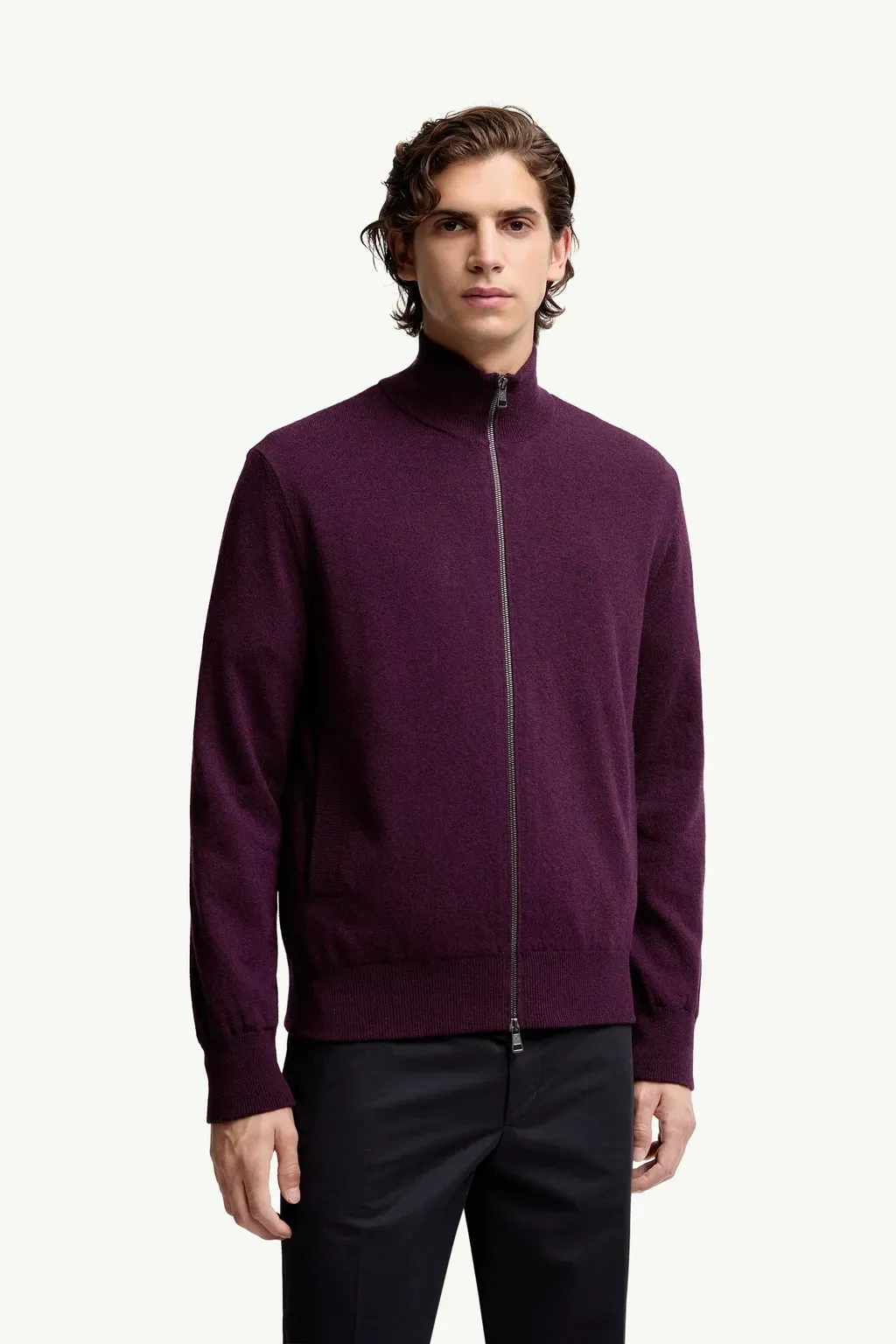 Wool & Cashmere Zip-Up Cardigan