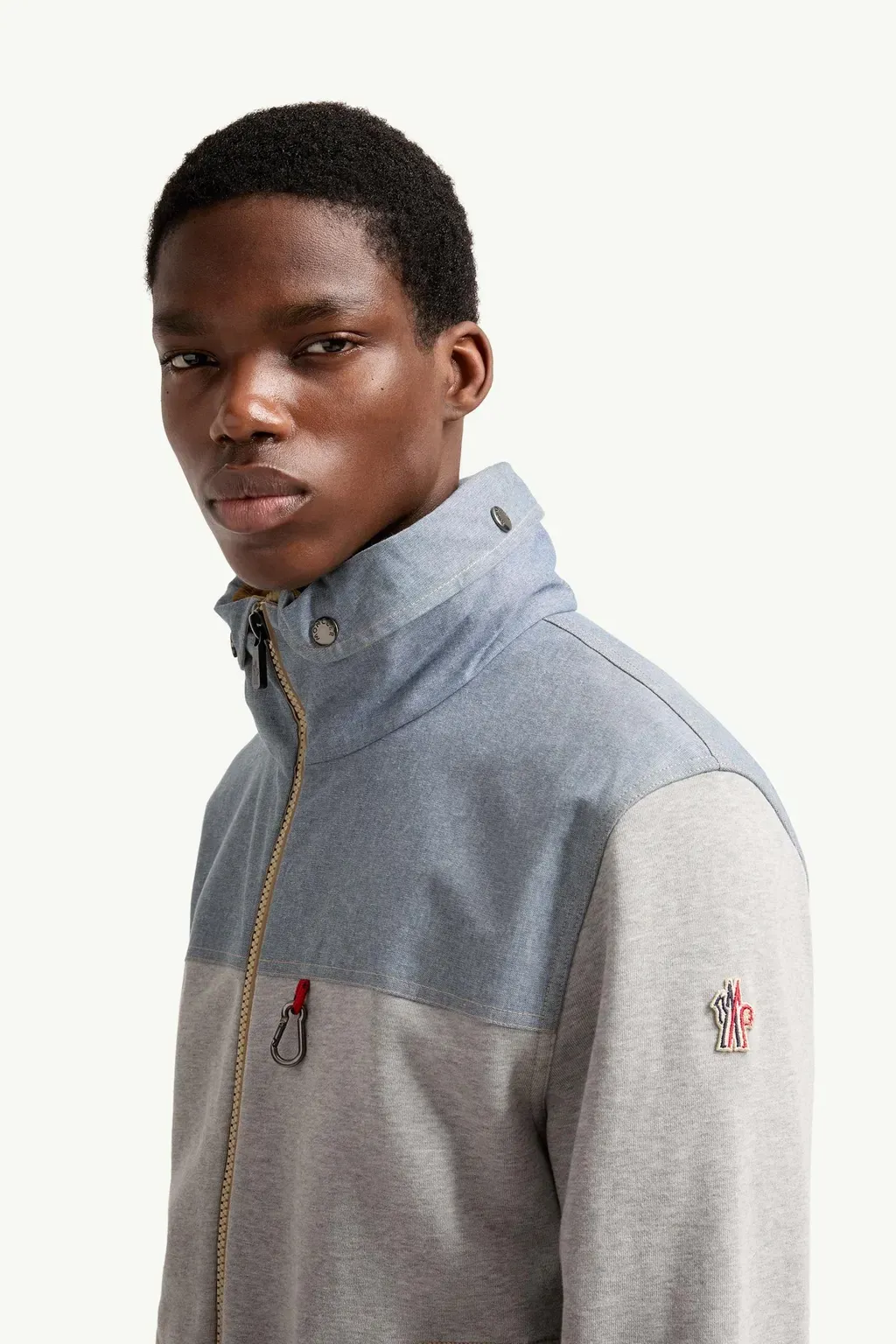 Cotton & Chambray Zip-Up Sweatshirt