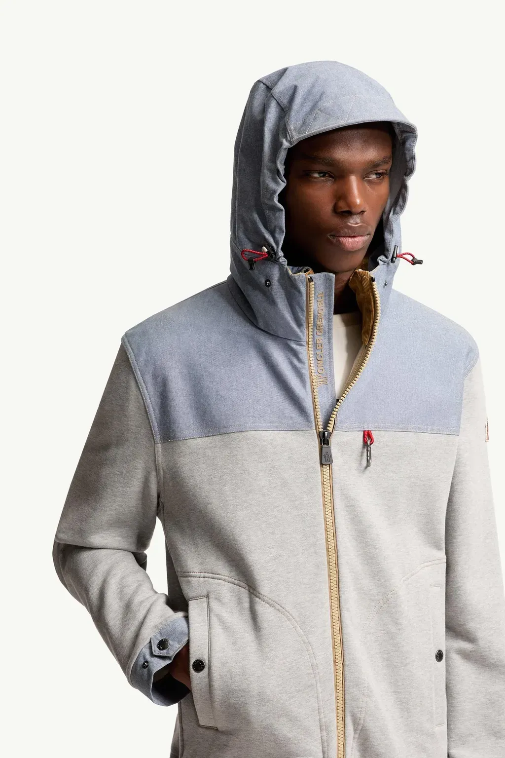 Cotton & Chambray Zip-Up Sweatshirt