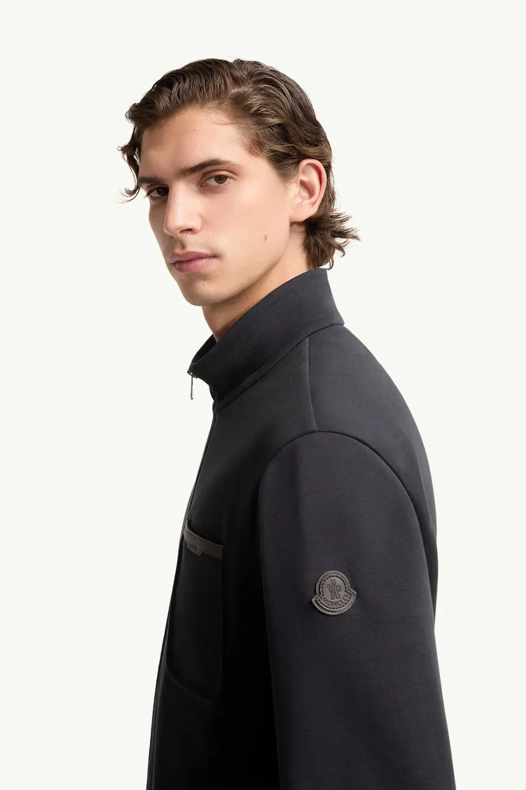 Cotton Blend Zip-Up Sweatshirt