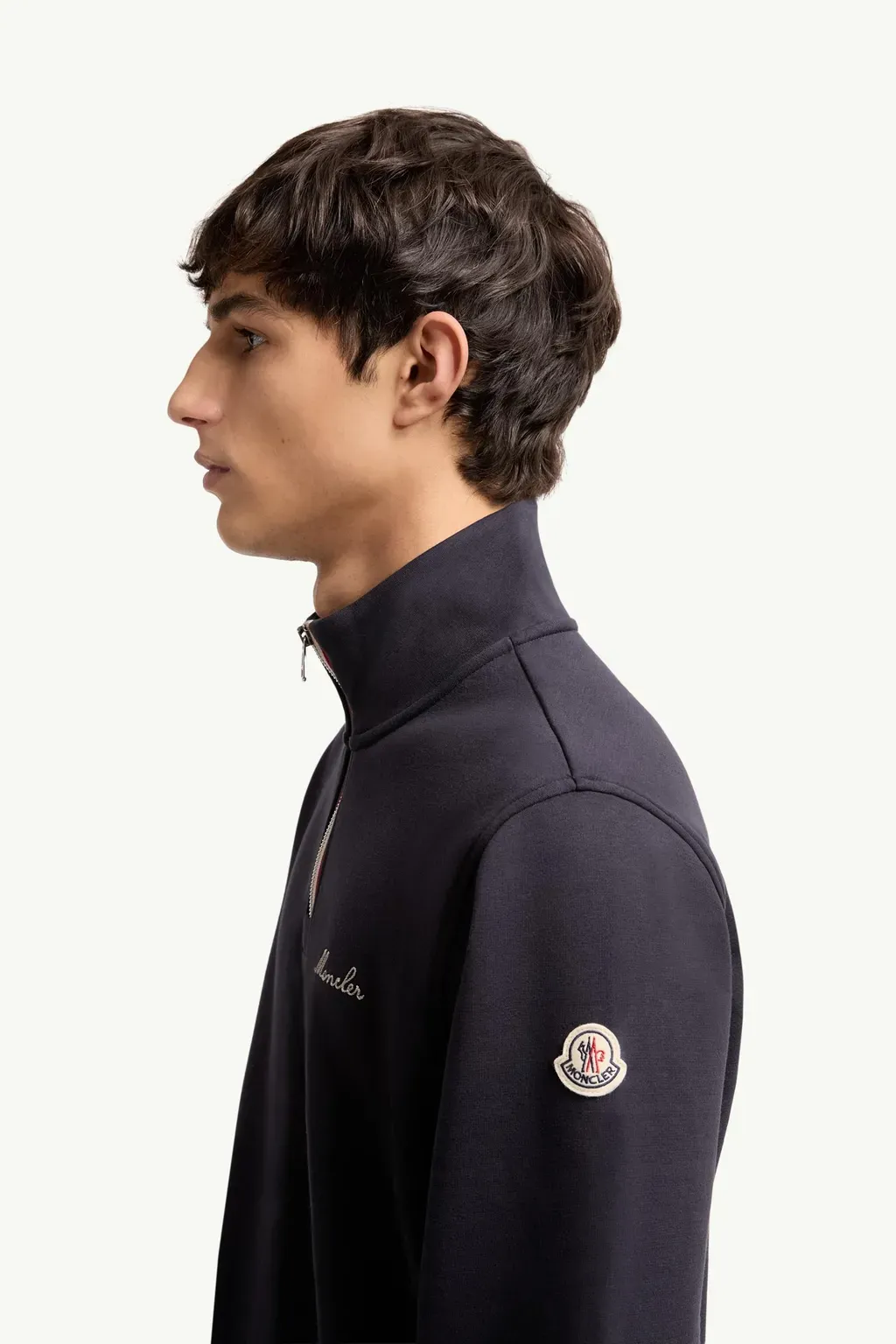 Embroidered Logo Polo Neck Sweatshirt