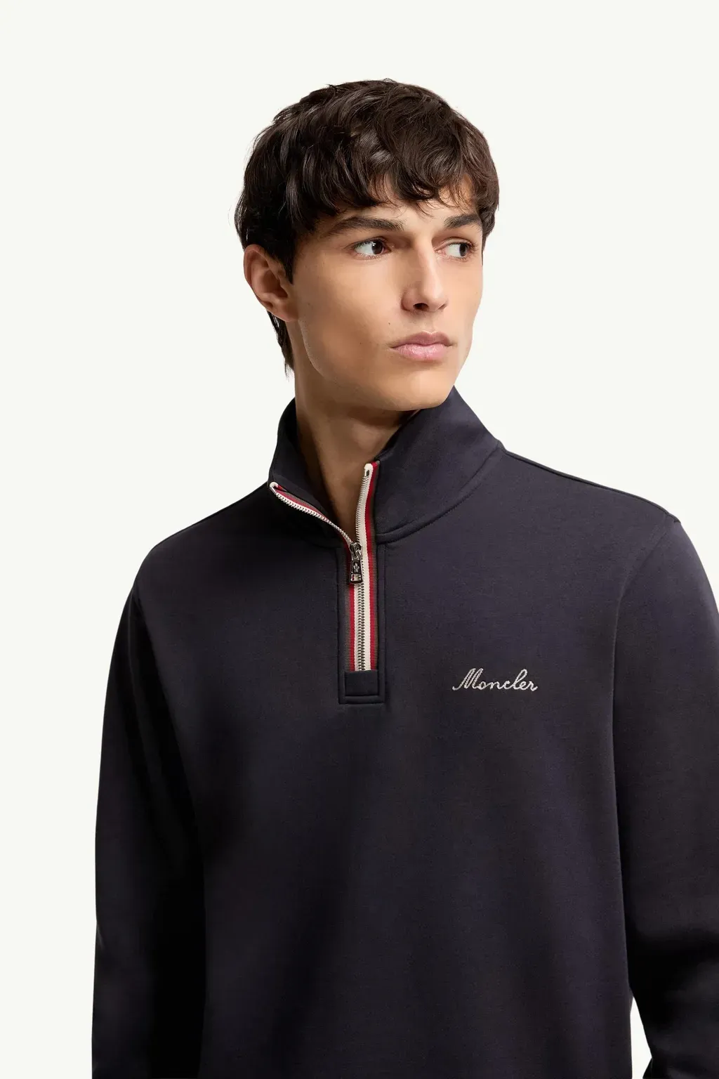 Embroidered Logo Polo Neck Sweatshirt