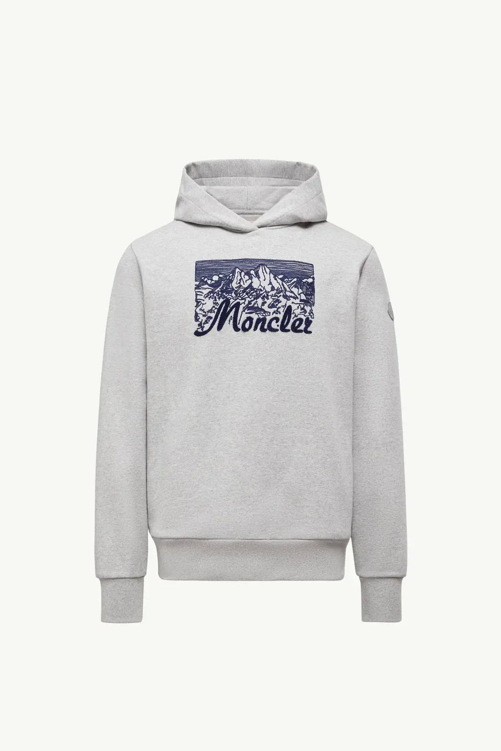 Embroidered Mountain Logo Cotton Hoodie