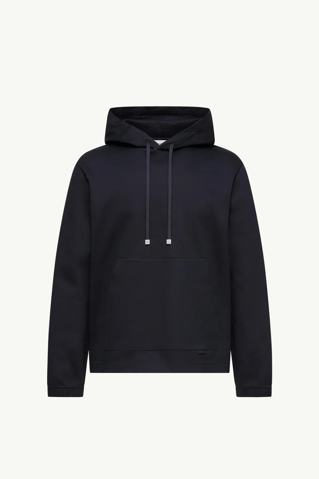 Leather Logo Cotton Blend Hoodie