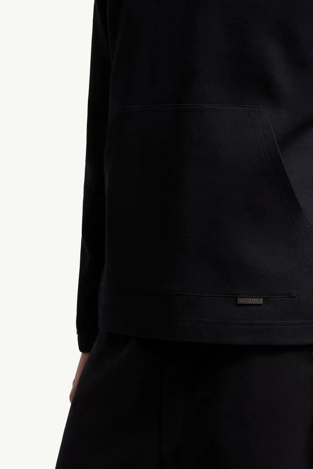 Leather Logo Cotton Blend Hoodie