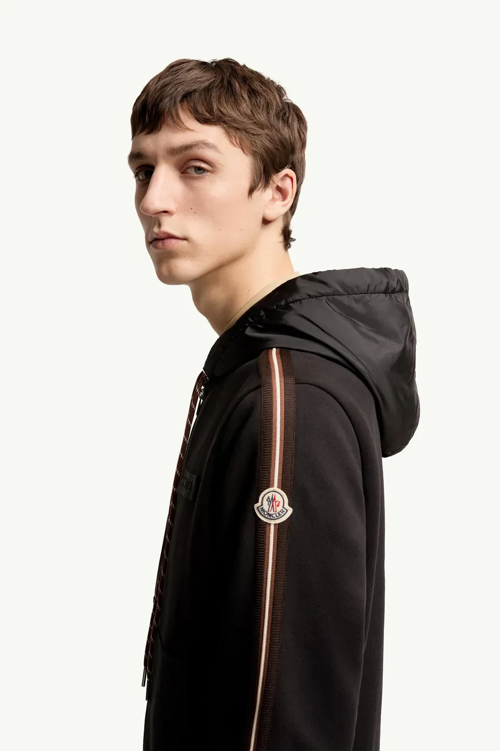 Striped Logo Cotton Hoodie